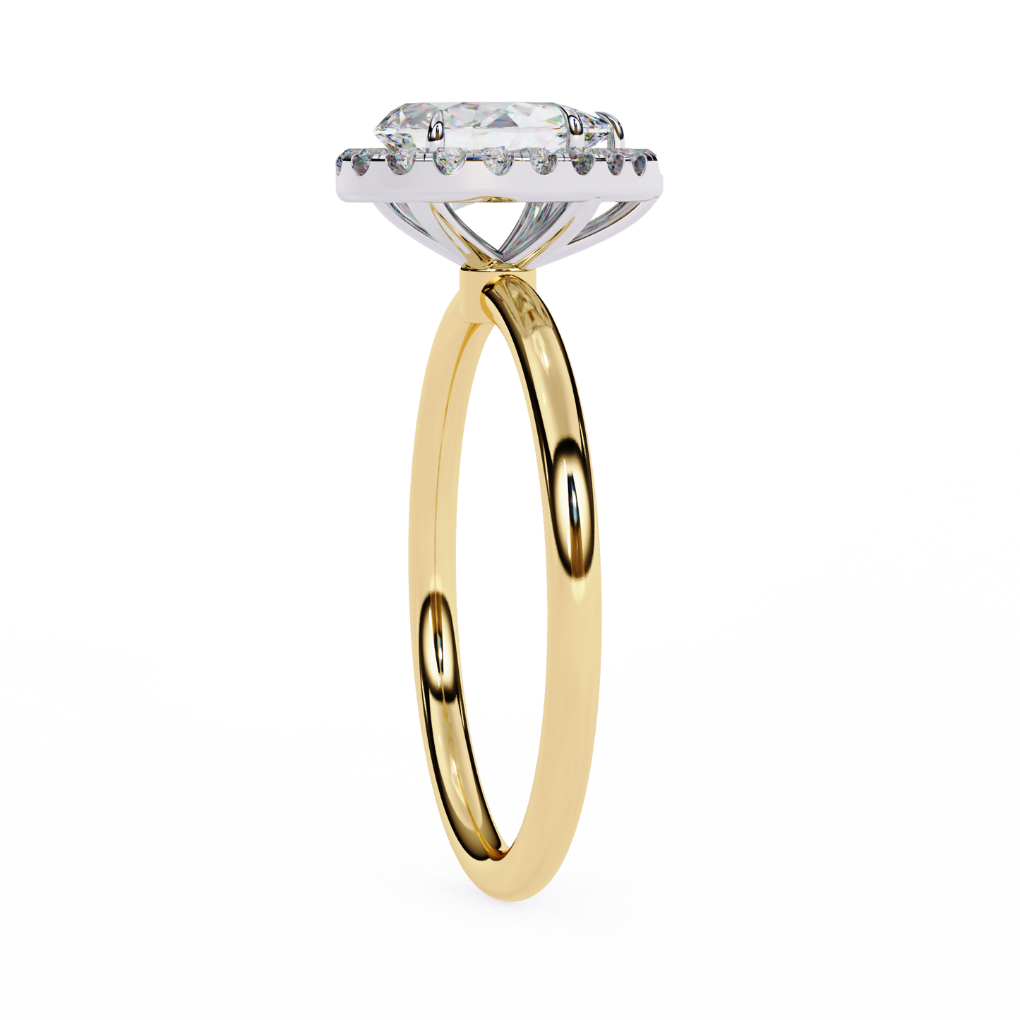 Lab Grown Pear Diamond Halo Engagement Rings