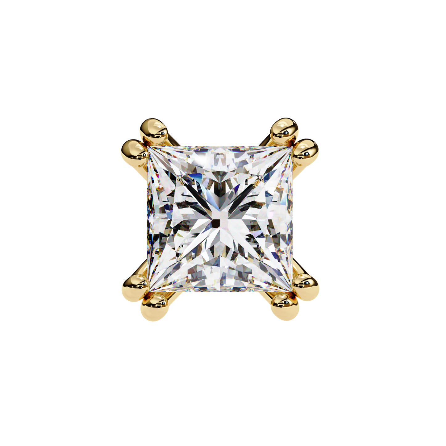 Princess Cut Lab Grown Diamond Stud Earrings