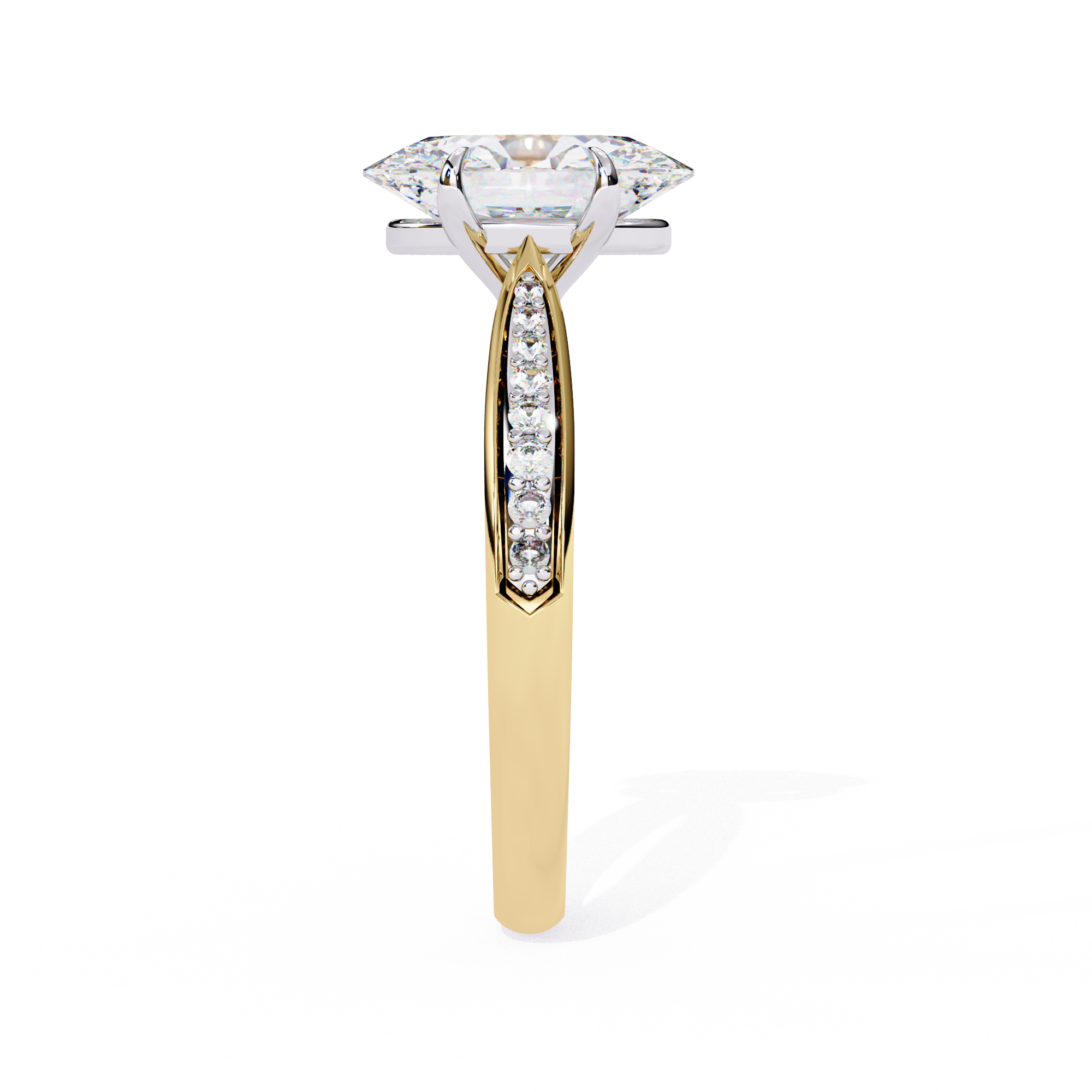 Sleek Side Stone Engagement Ring