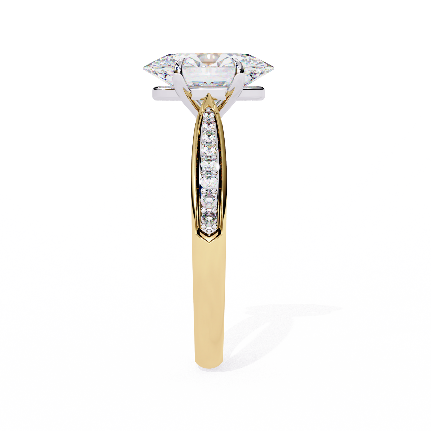 Sleek Side Stone Engagement Ring