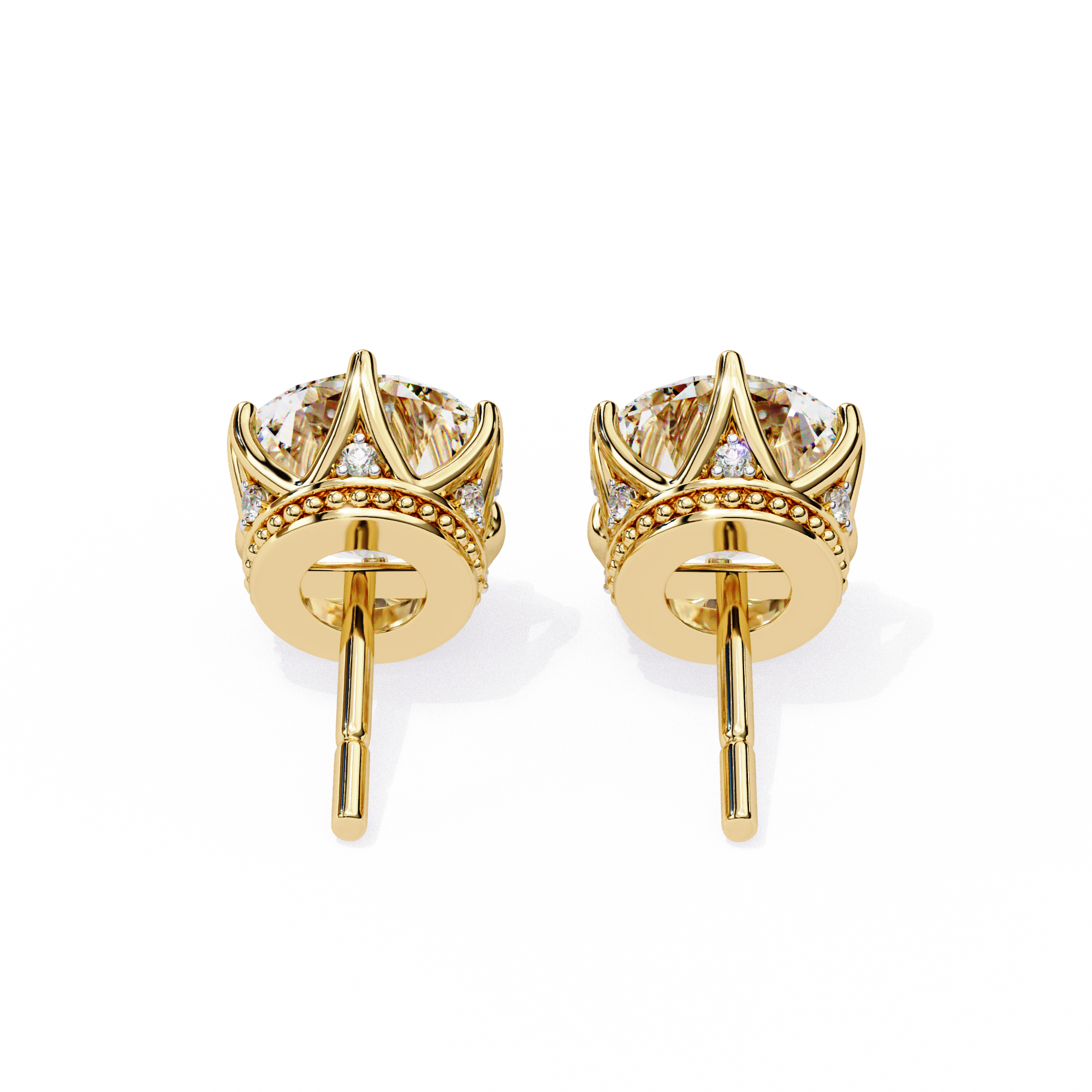 6 PRONG ROUND DIAMOND STUD EARRING
