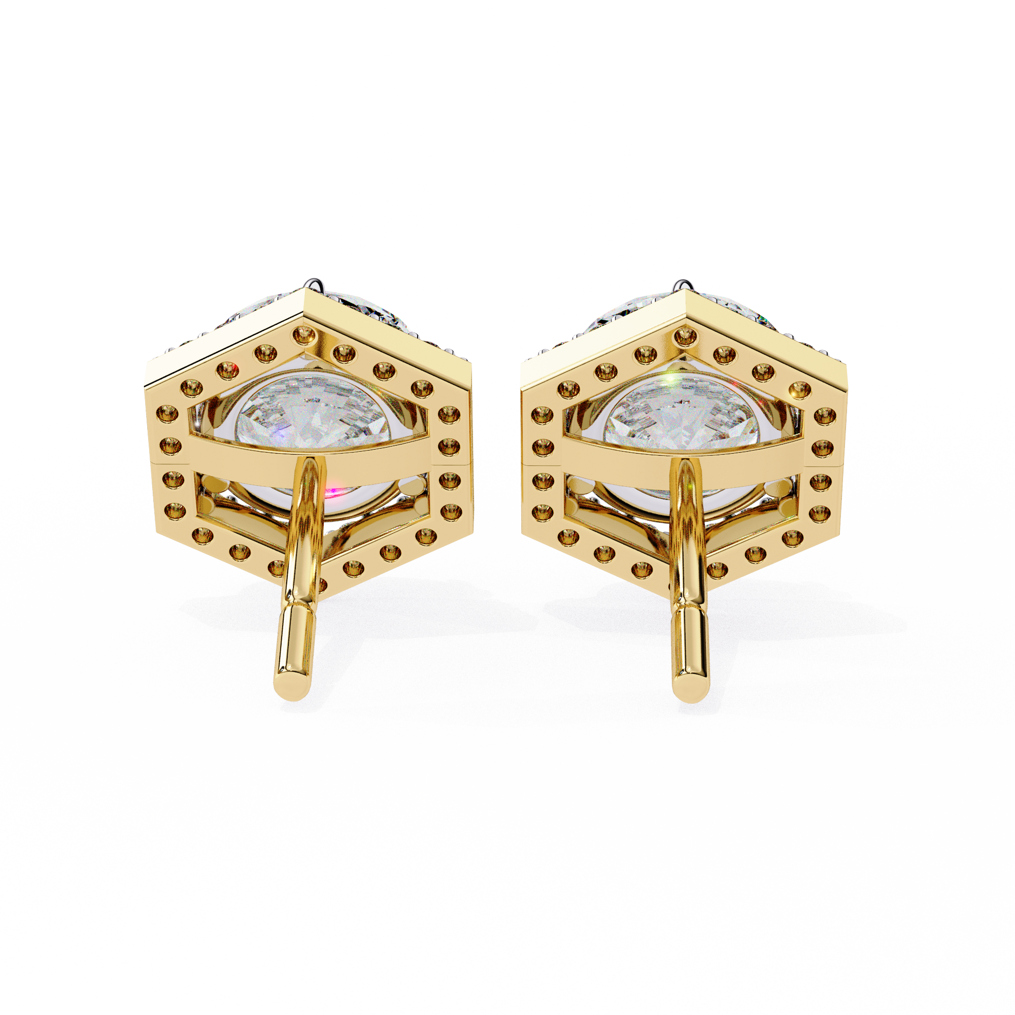 Hexa Glow Round Diamond Earrings