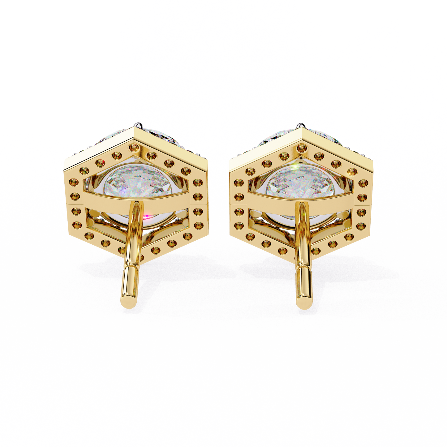 Hexa Glow Round Diamond Earrings