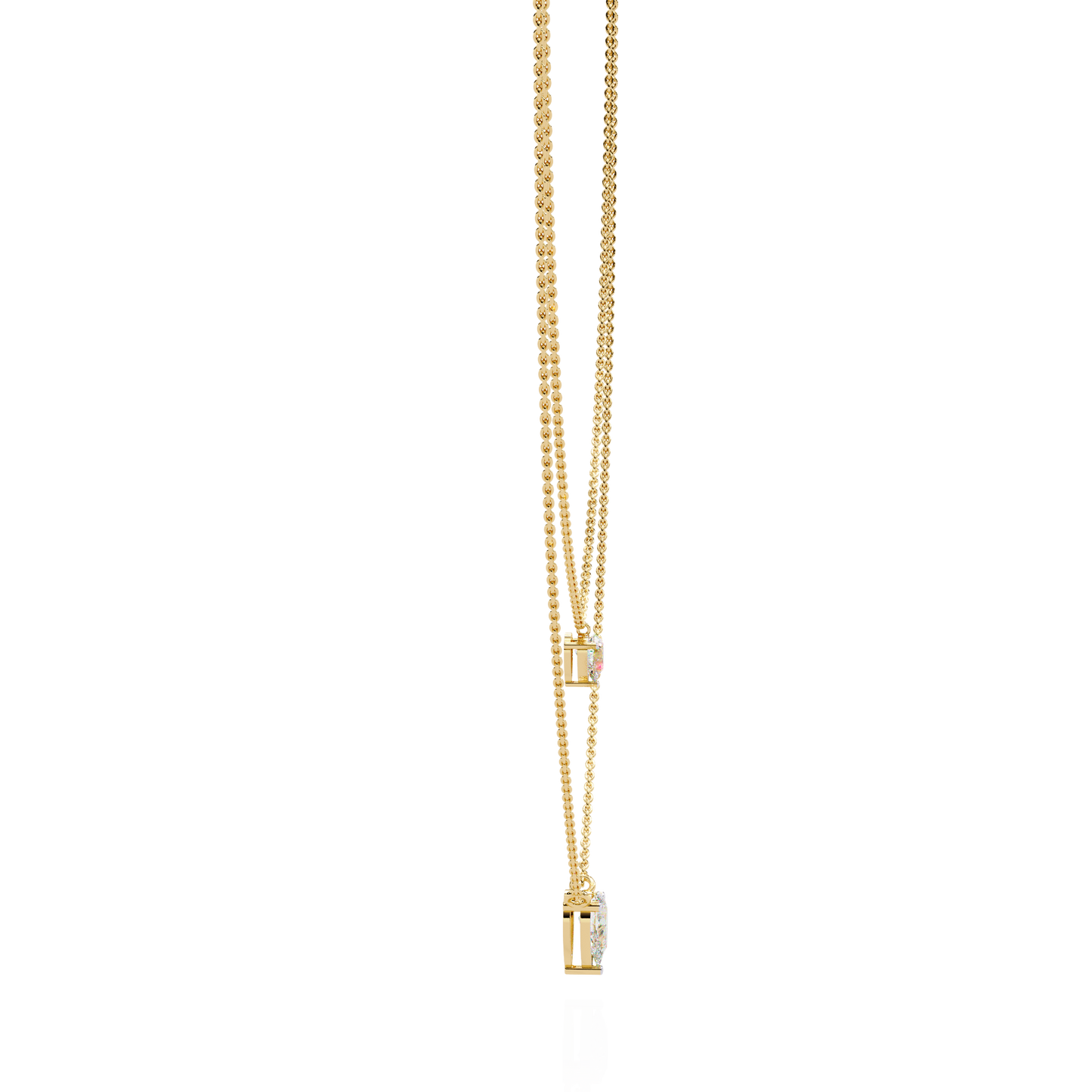 Two Pear Diamond Necklace
