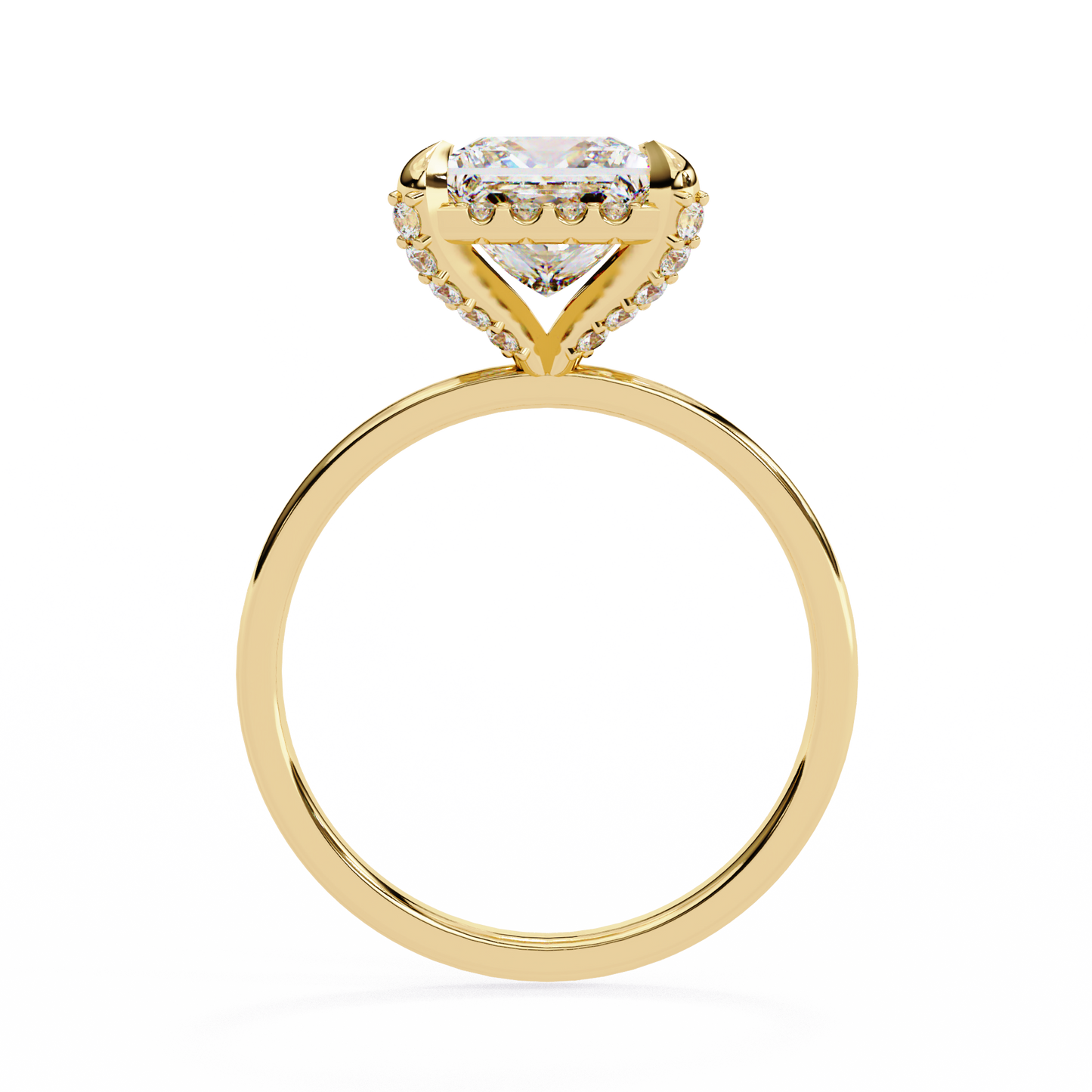 Princess Timeless Solitaire Ring in Halo Setting