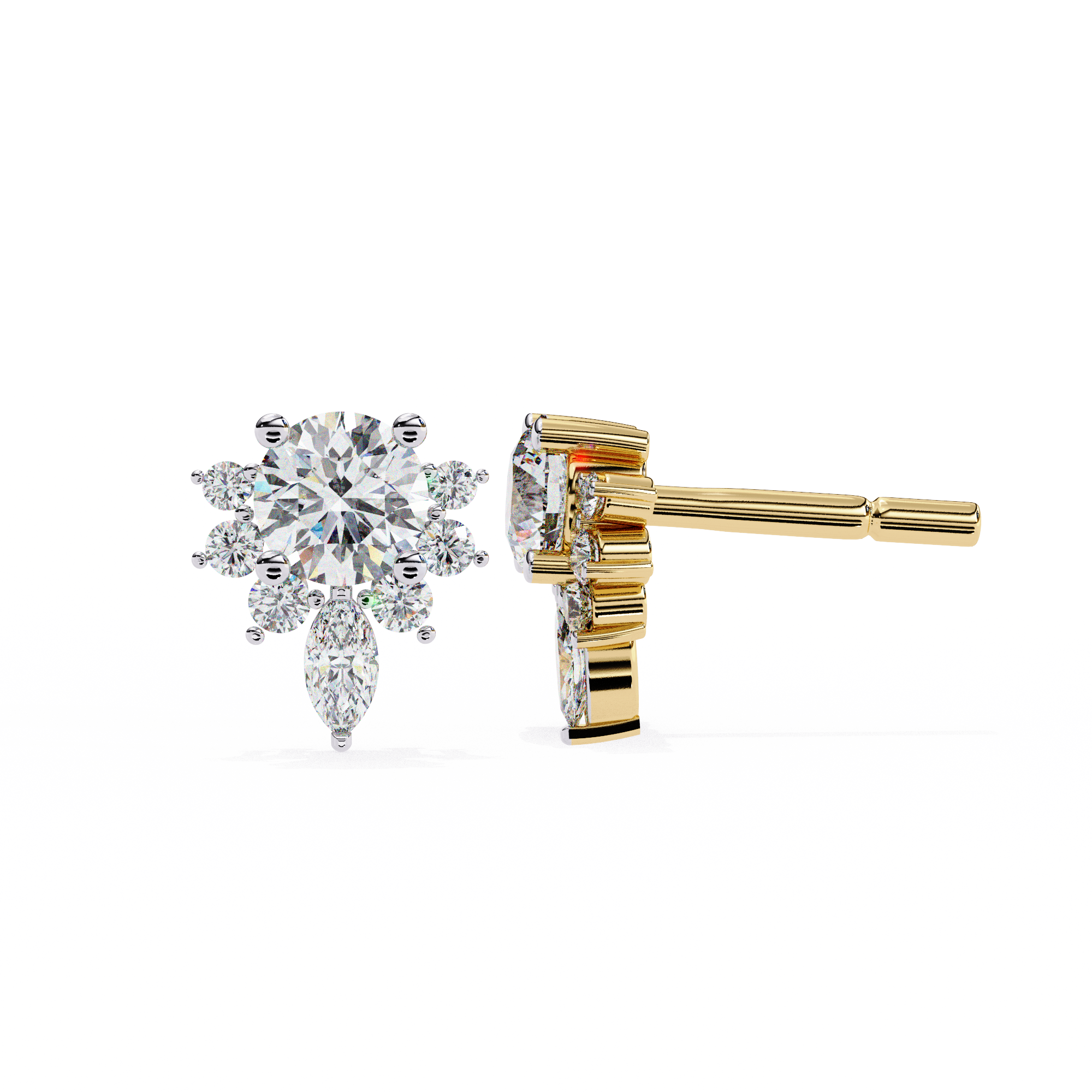 Round Cut Diamond Women's Hoop Earring