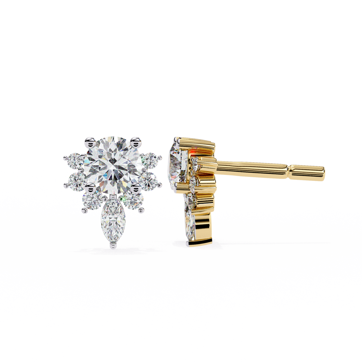 Round Cut Diamond Women's Hoop Earring