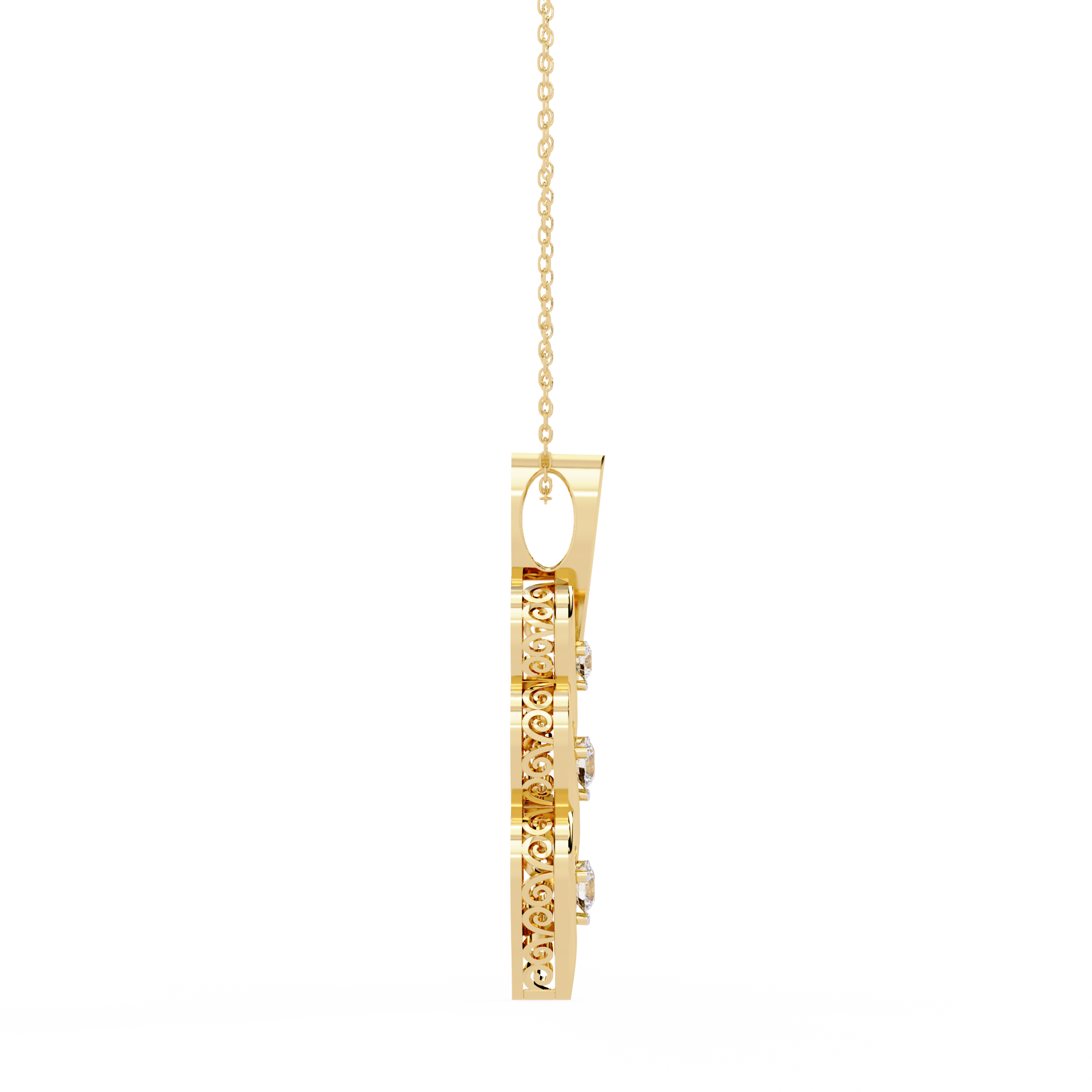 Round Luxurious Lab Grown Diamond Necklace