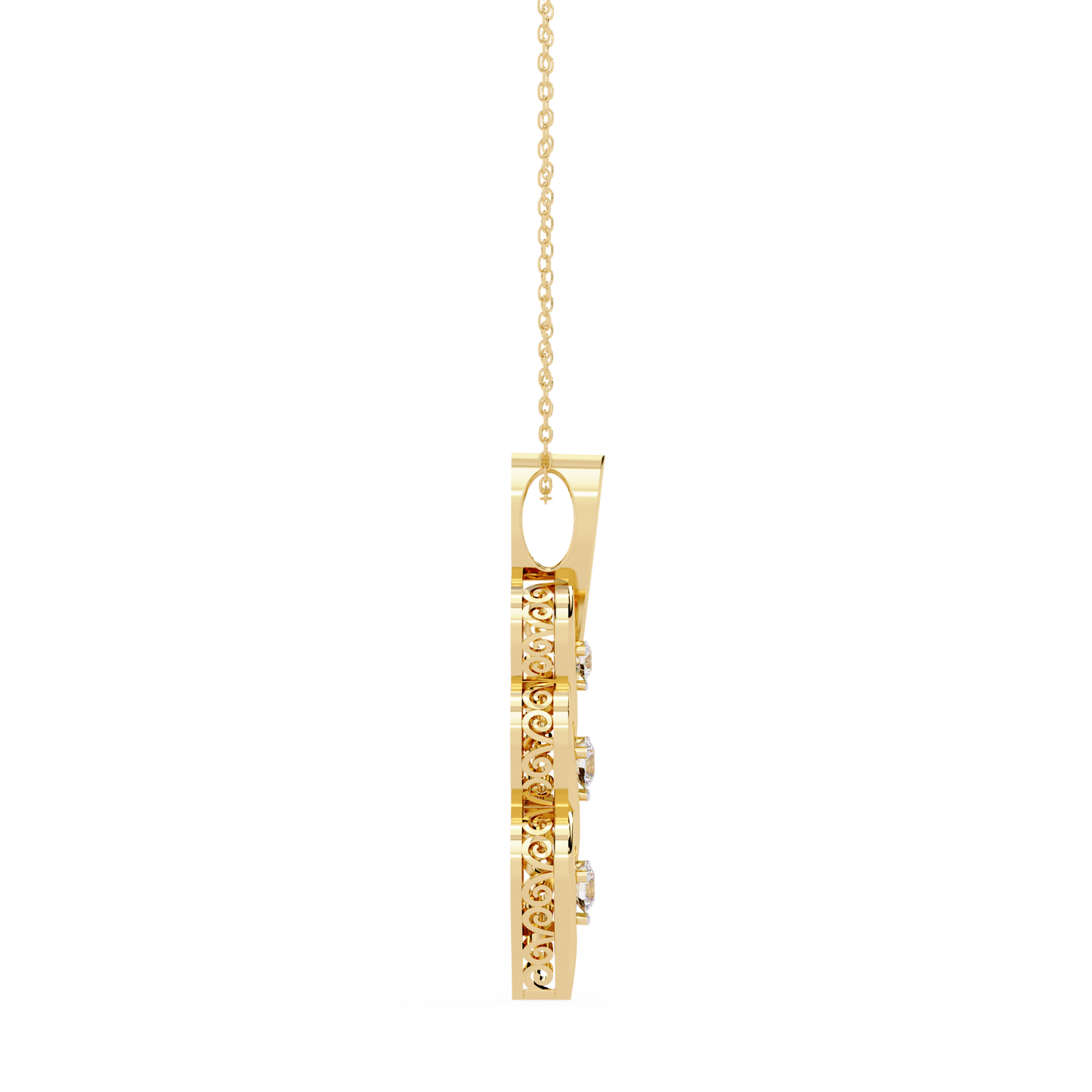 Round Luxurious Lab Grown Diamond Necklace