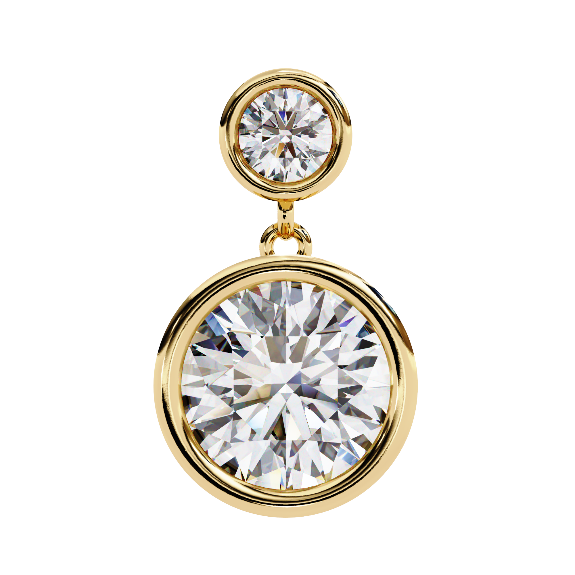 Round Bezel Set Dangle & Drop Earrings