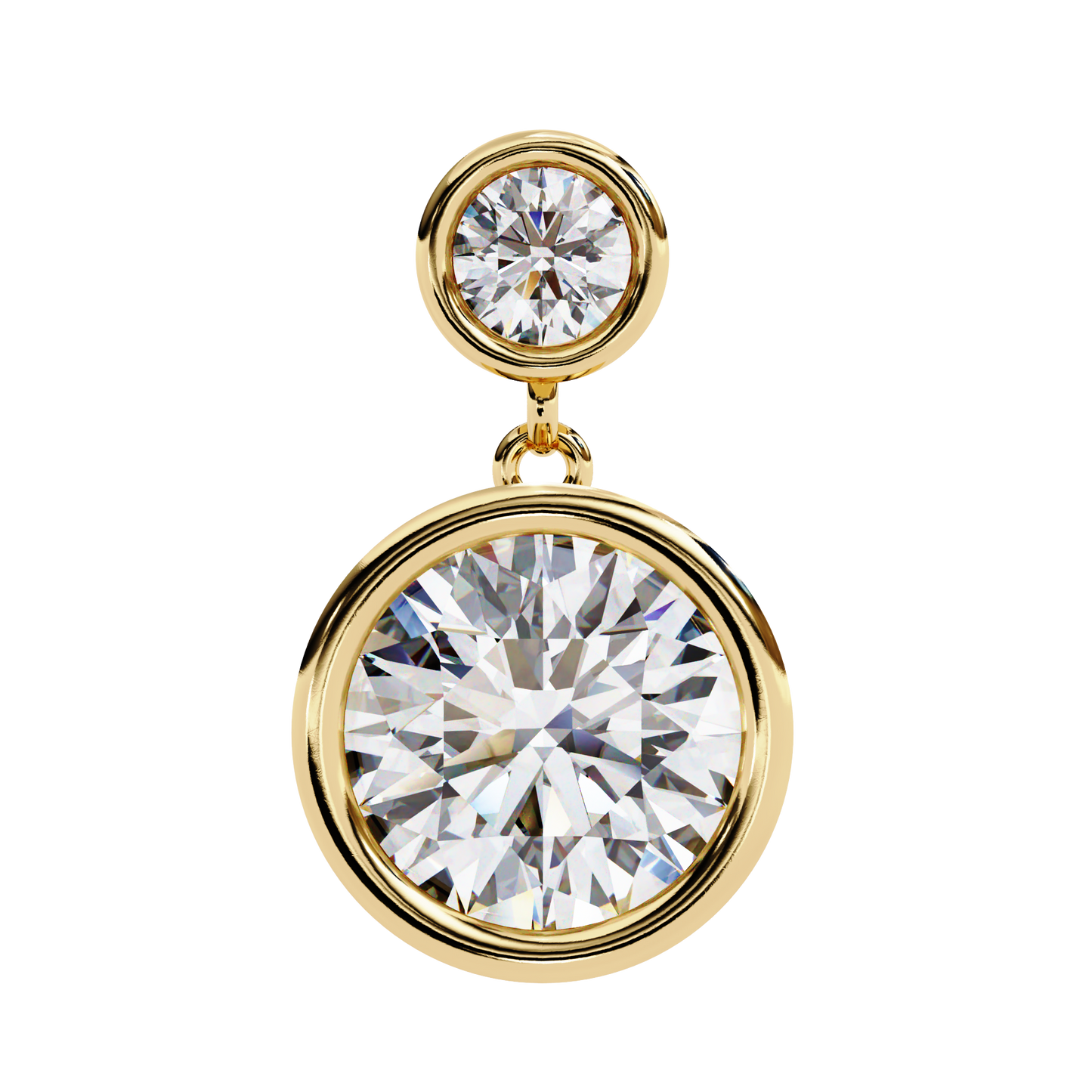 Round Bezel Set Dangle & Drop Earrings