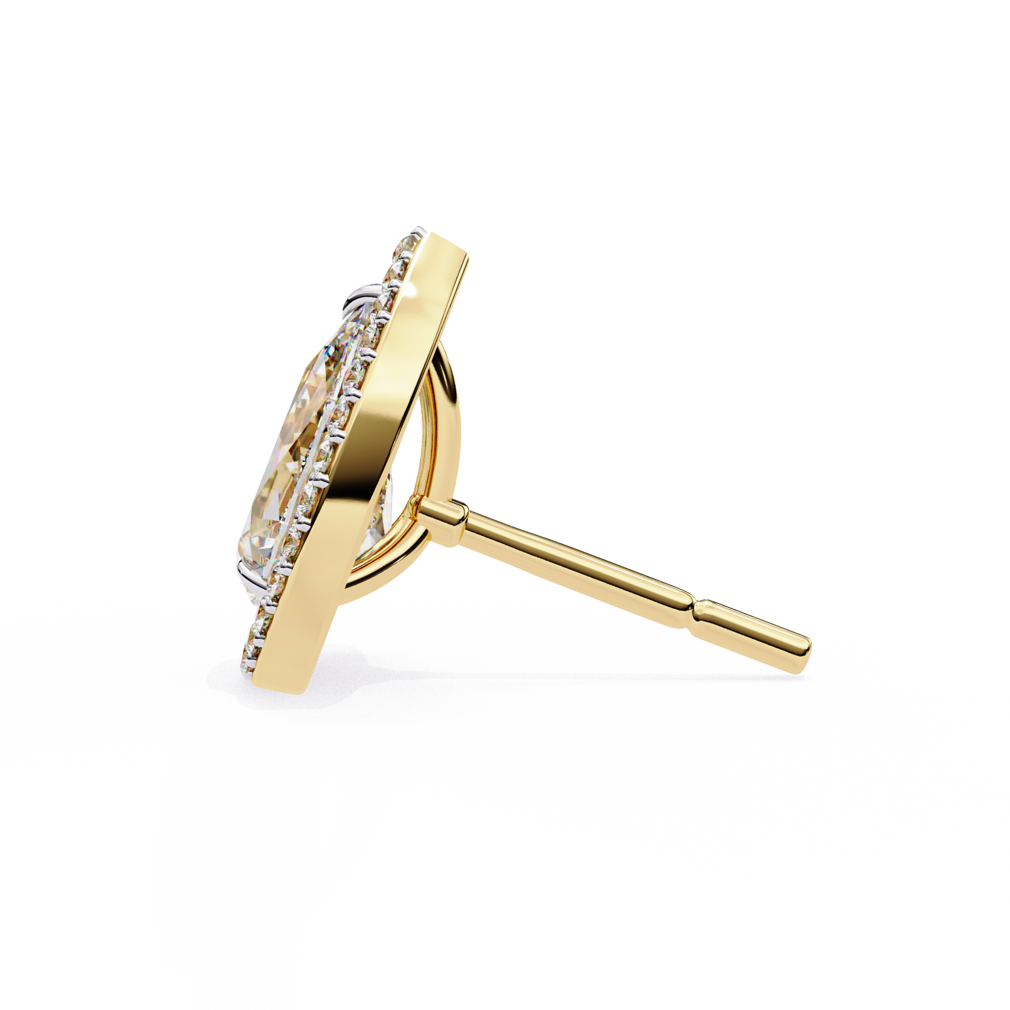 Pear Lab Grown Diamond Halo Stud Earrings