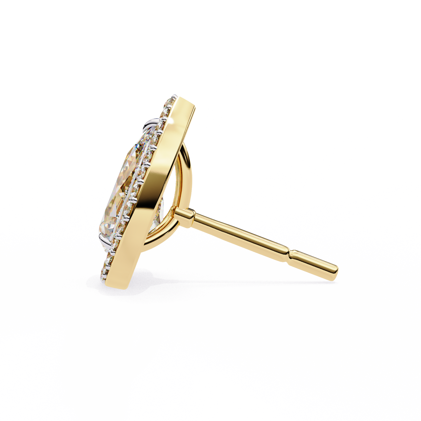 Pear Lab Grown Diamond Halo Stud Earrings