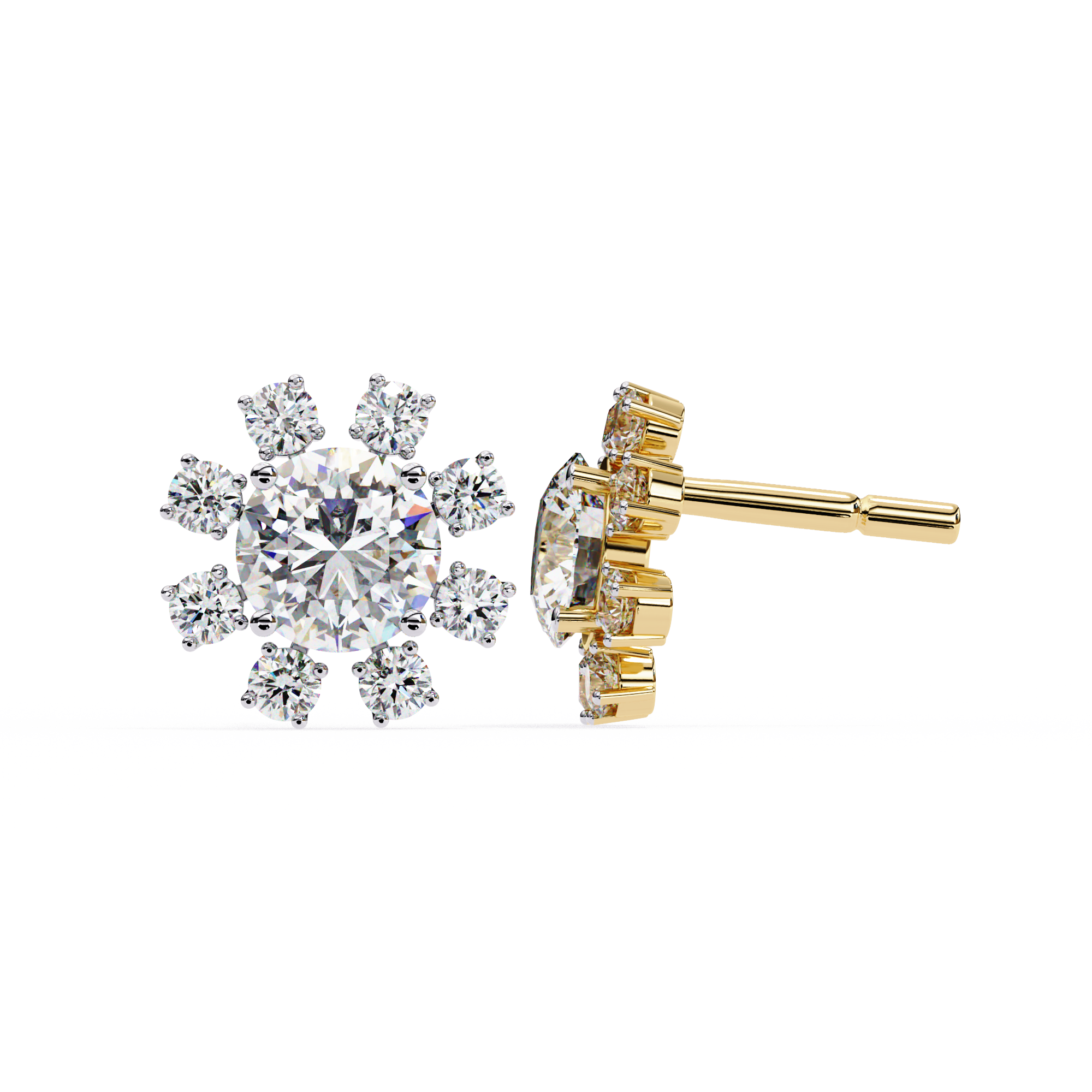Round Studs with Wide Halo