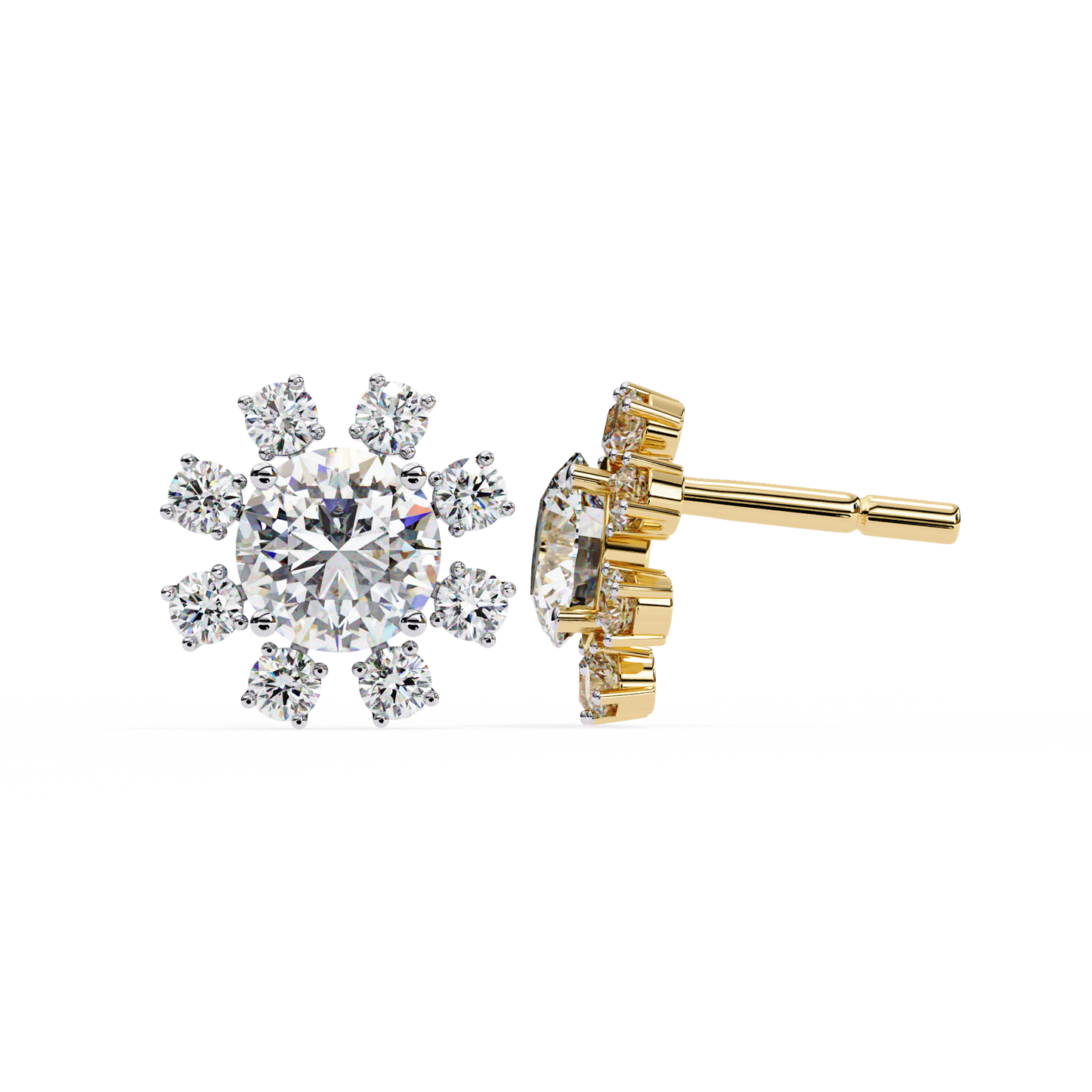 Round Studs with Wide Halo