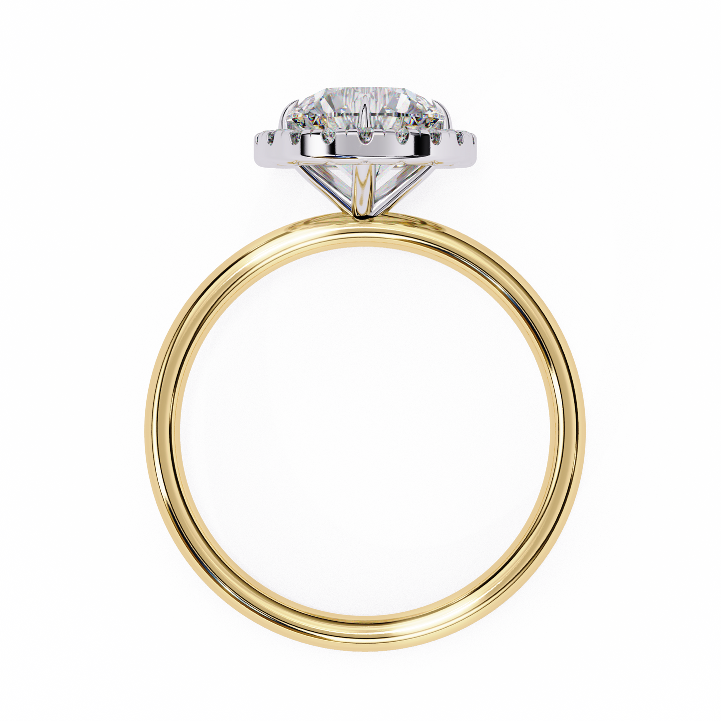 Lab Grown Round Diamond Halo Engagement Rings