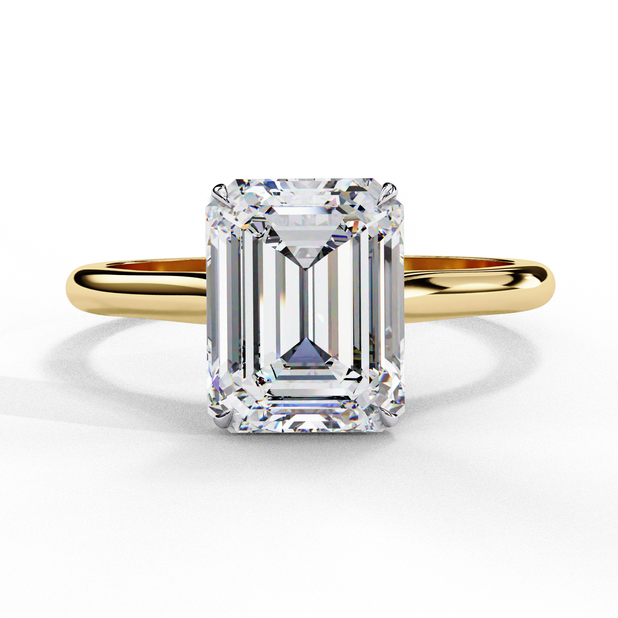 Emerald Lab Grown Diamond Solitaire Ring