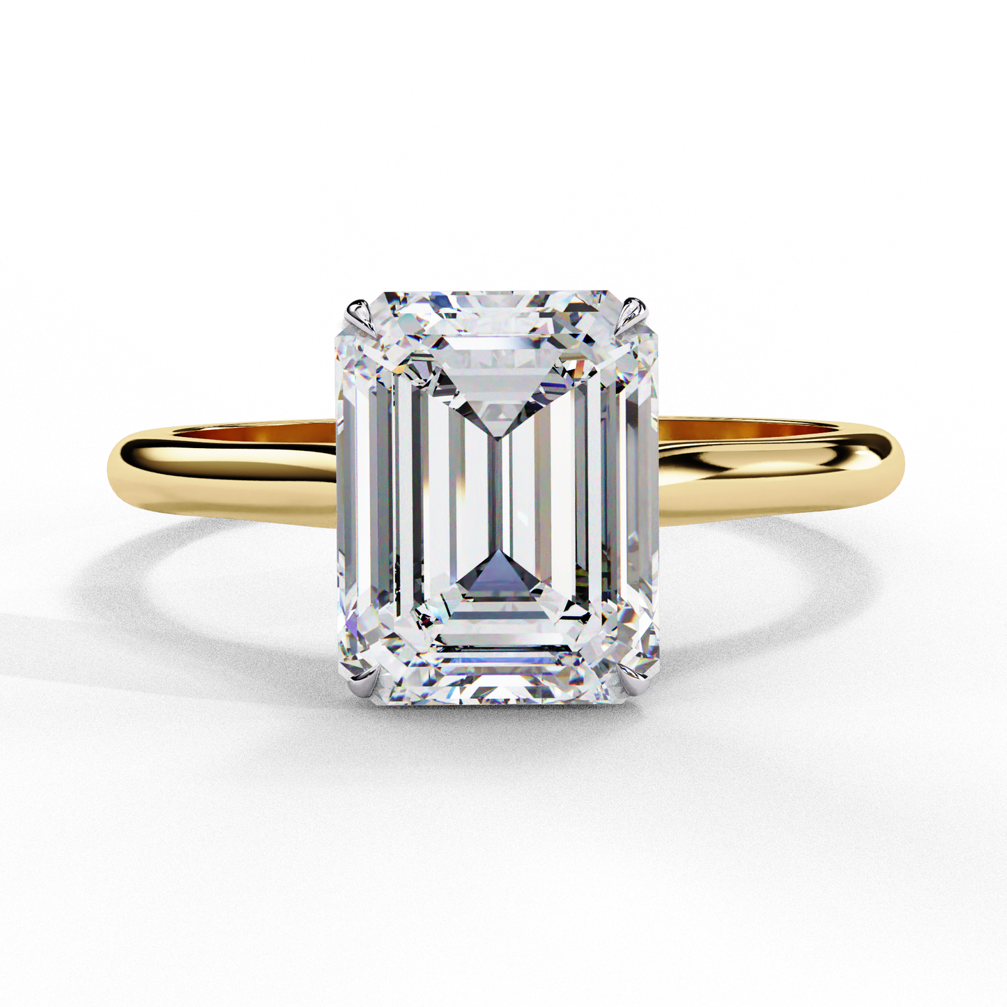 Emerald Lab Grown Diamond Solitaire Ring
