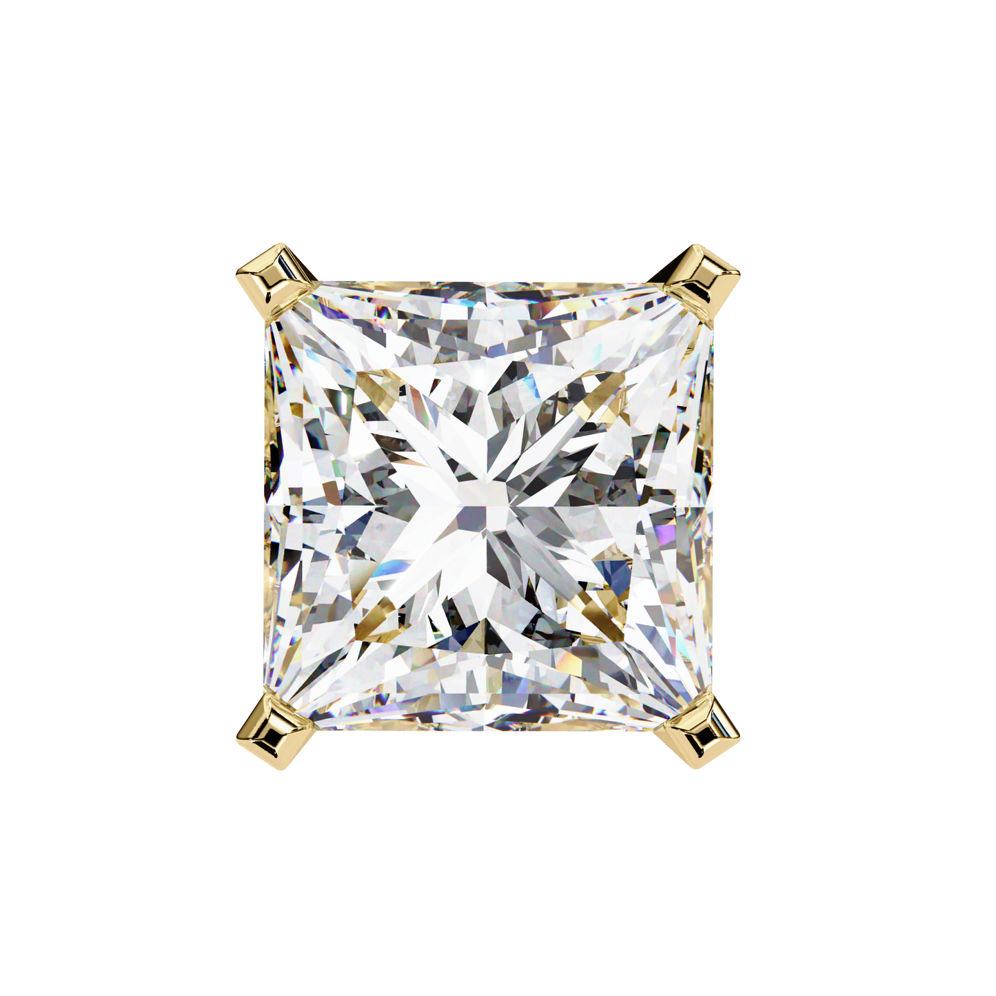 Princess Cut Lab Grown Diamond Stud Earrings