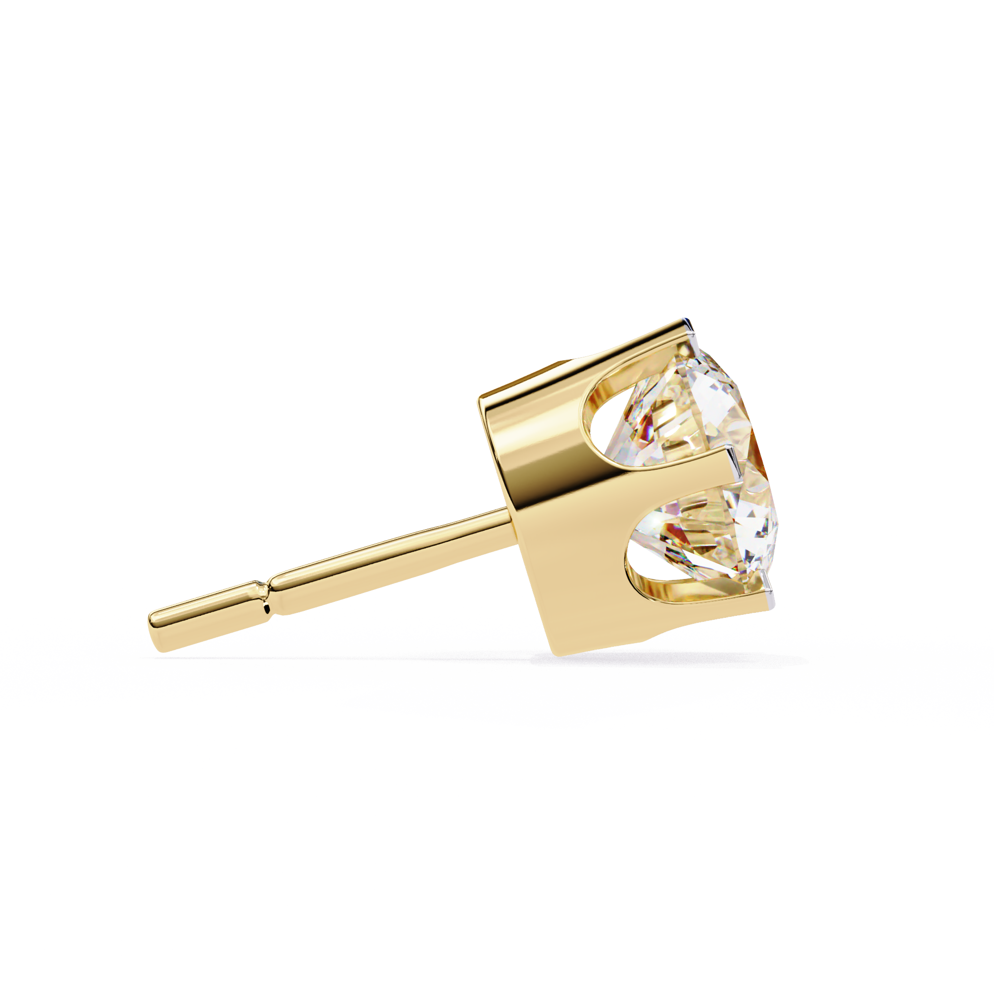 Solitaire Earring Studs Round Stone