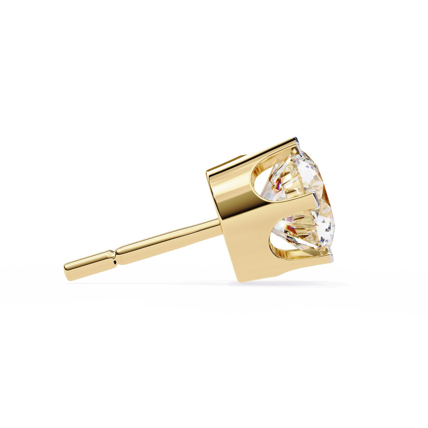 Solitaire Earring Studs Round Stone