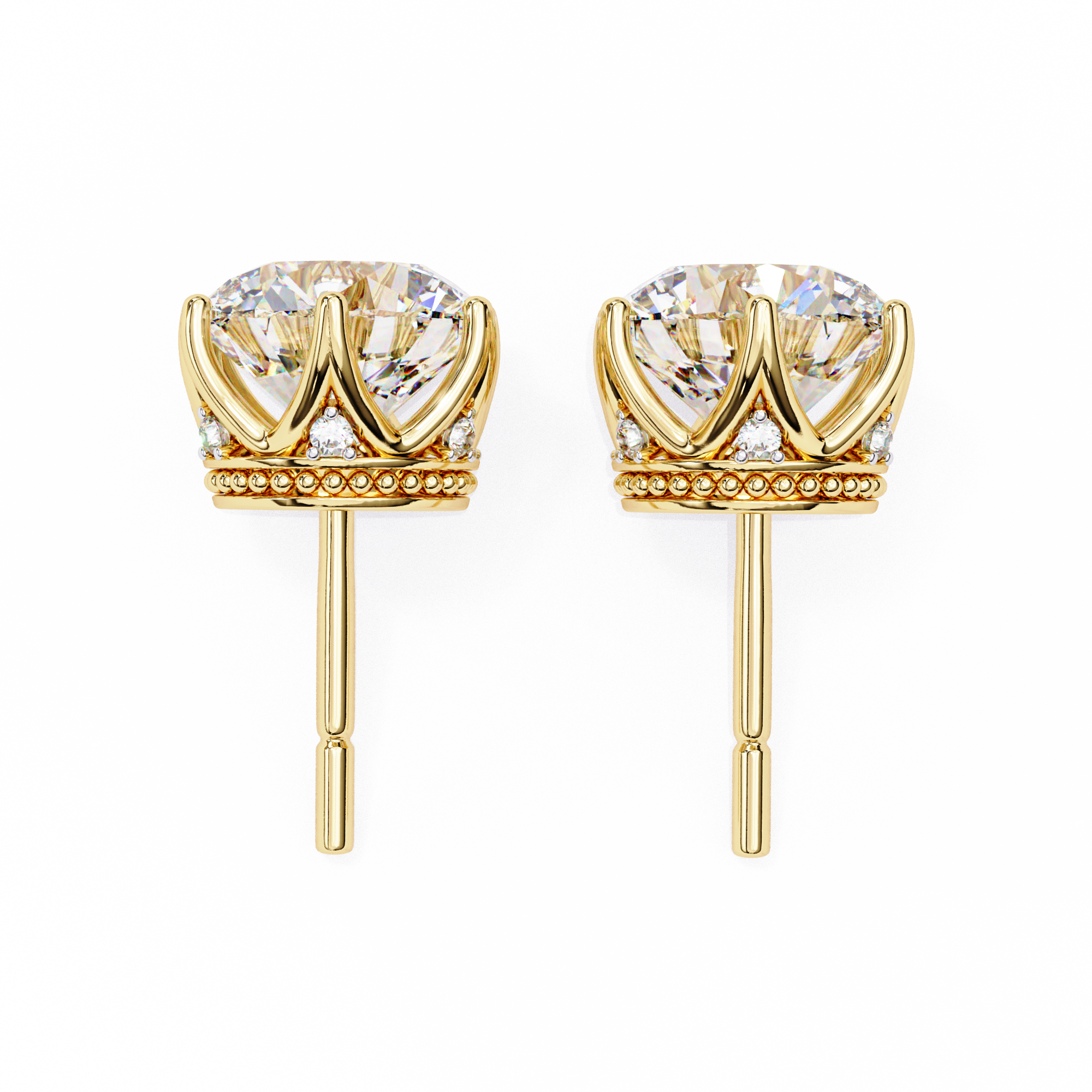 6 PRONG ROUND DIAMOND STUD EARRING