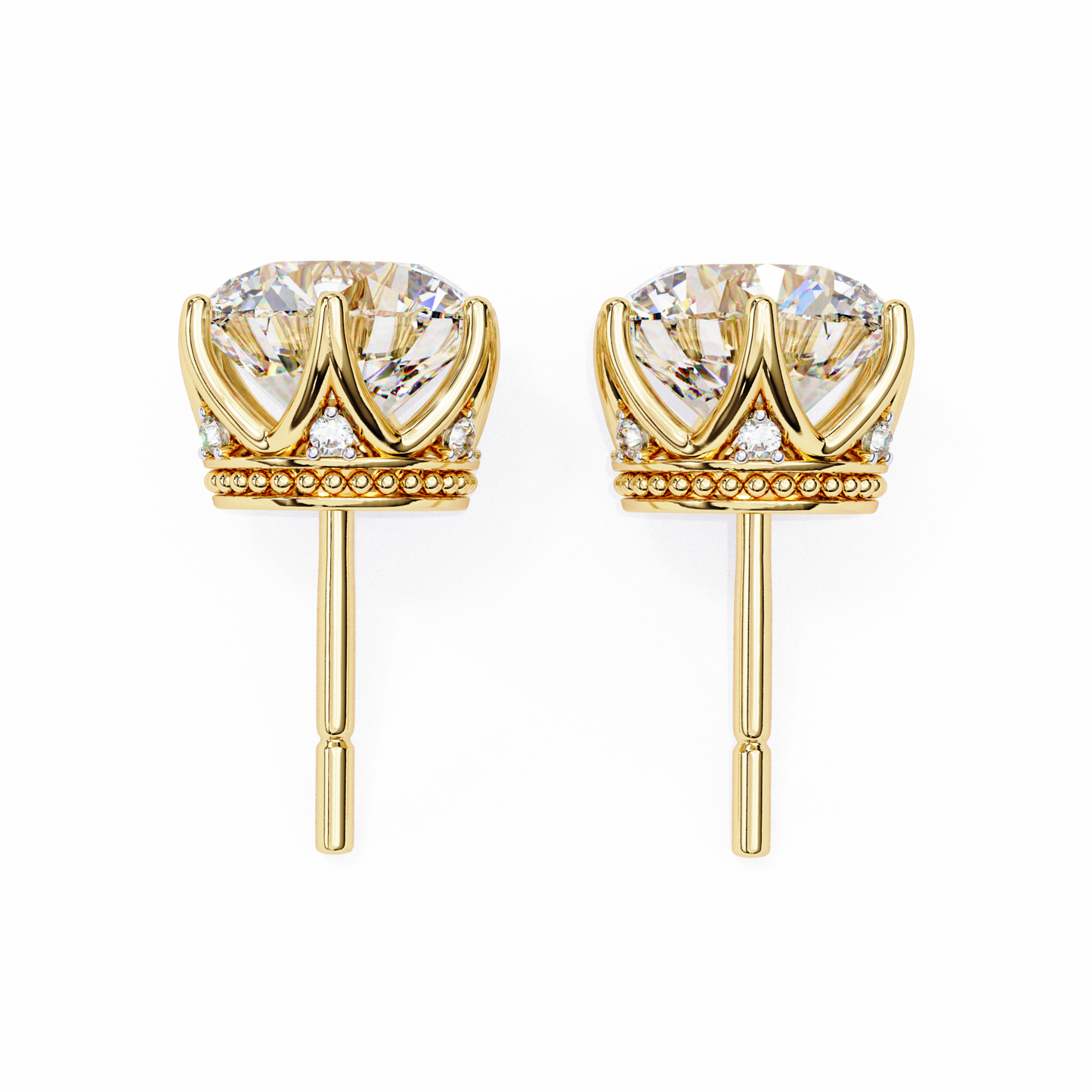 6 PRONG ROUND DIAMOND STUD EARRING
