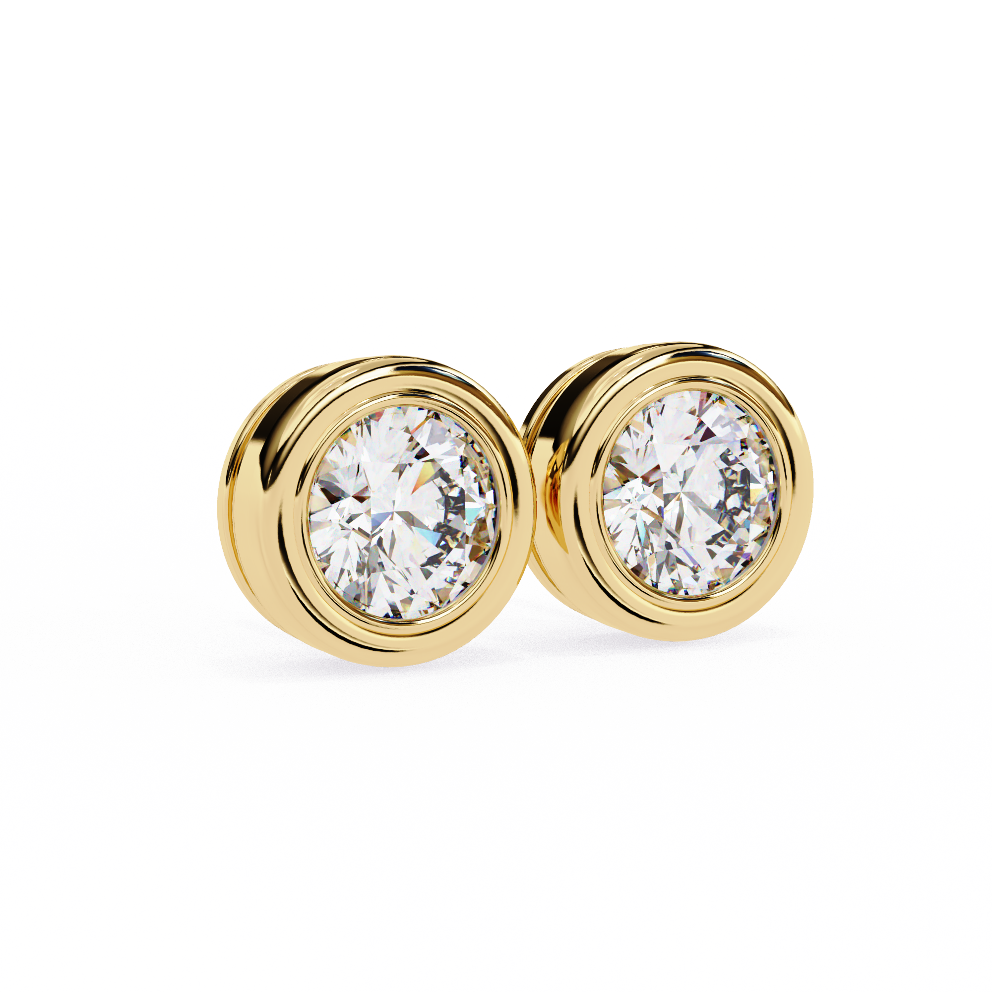 Round Diamond Stud Earrings Timeless Round Cut Gift for Women