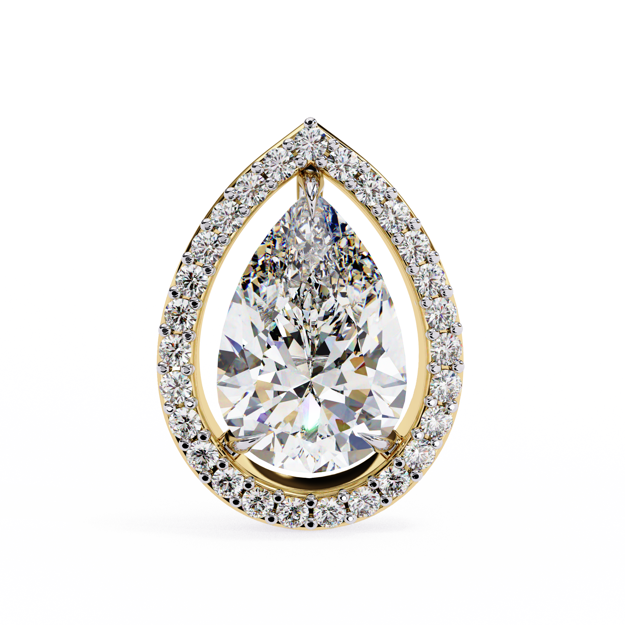 Pear Lab Grown Diamond Halo Stud Earrings