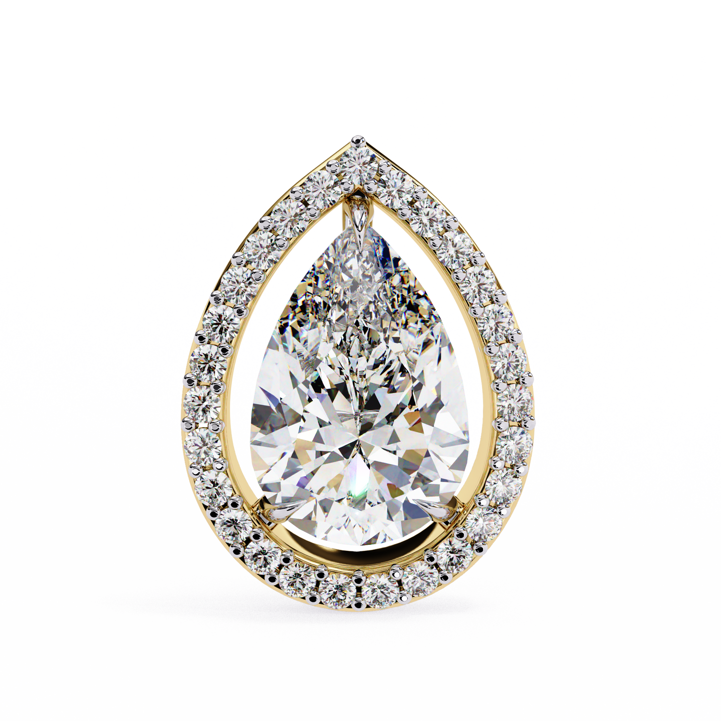 Pear Lab Grown Diamond Halo Stud Earrings