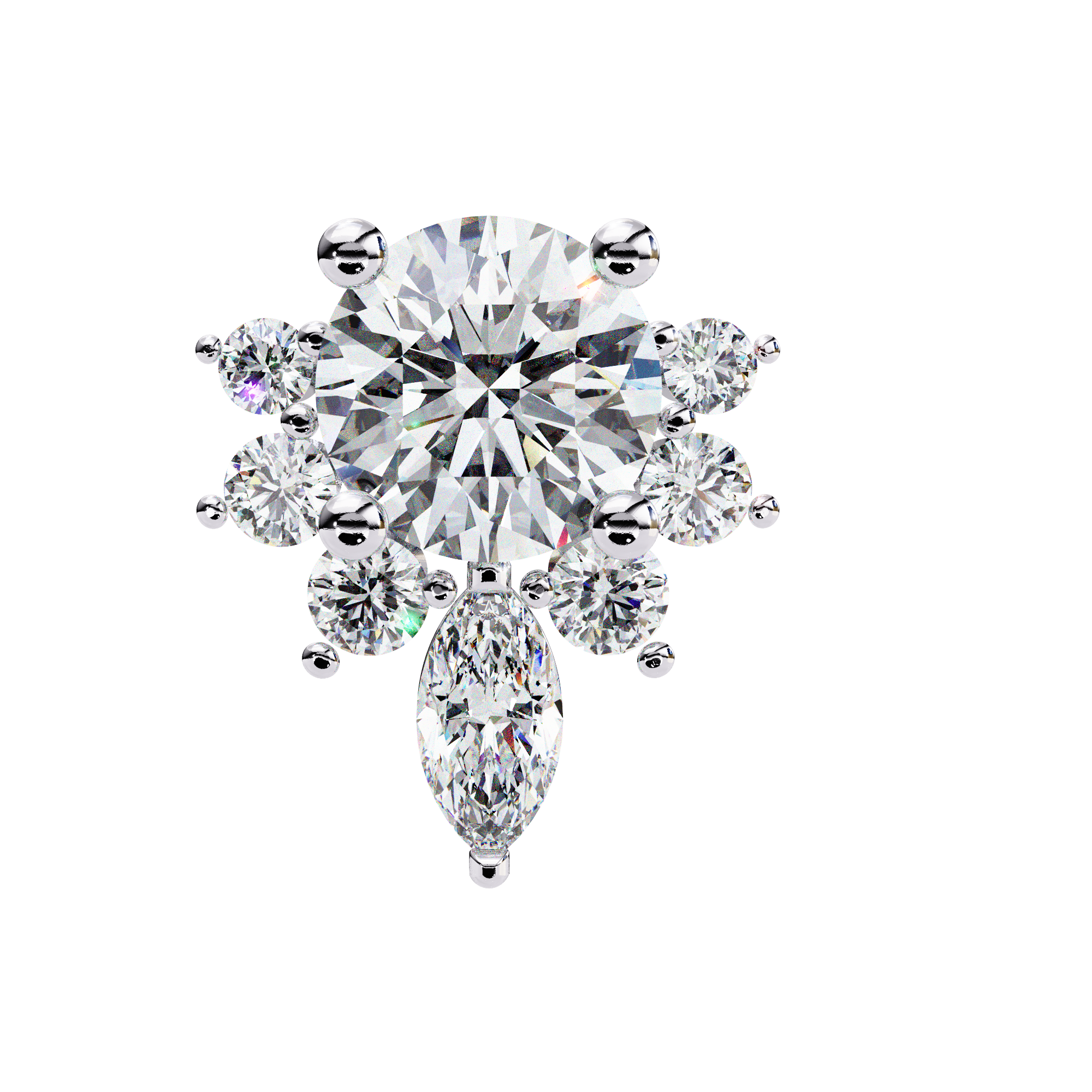 Round Cut Diamond Women's Hoop Earring