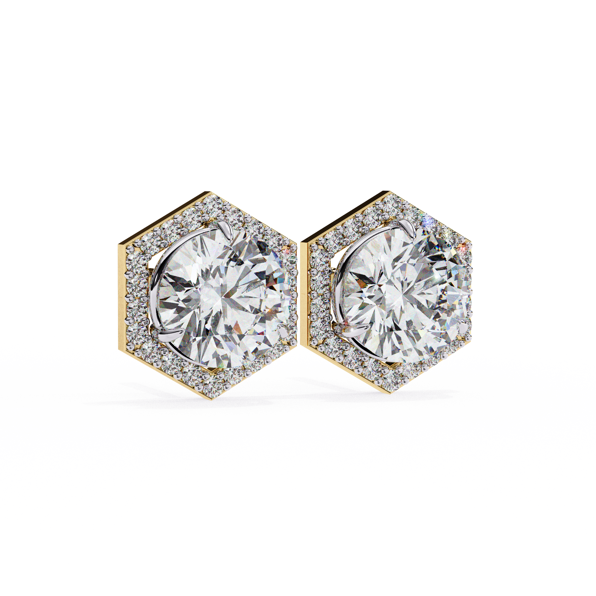 Hexa Glow Round Diamond Earrings