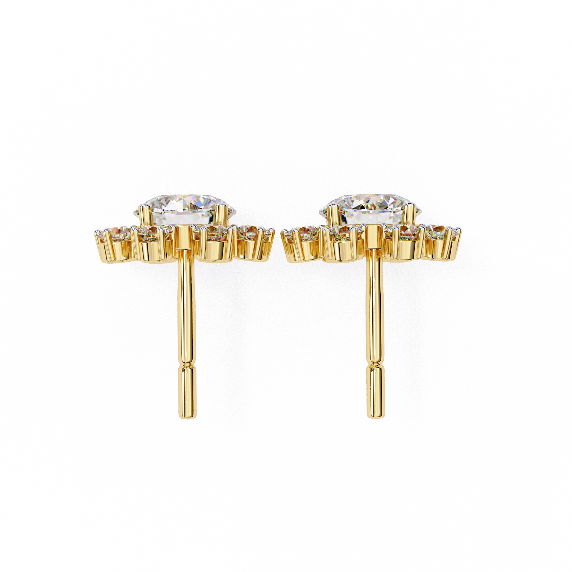 Round Studs with Wide Halo
