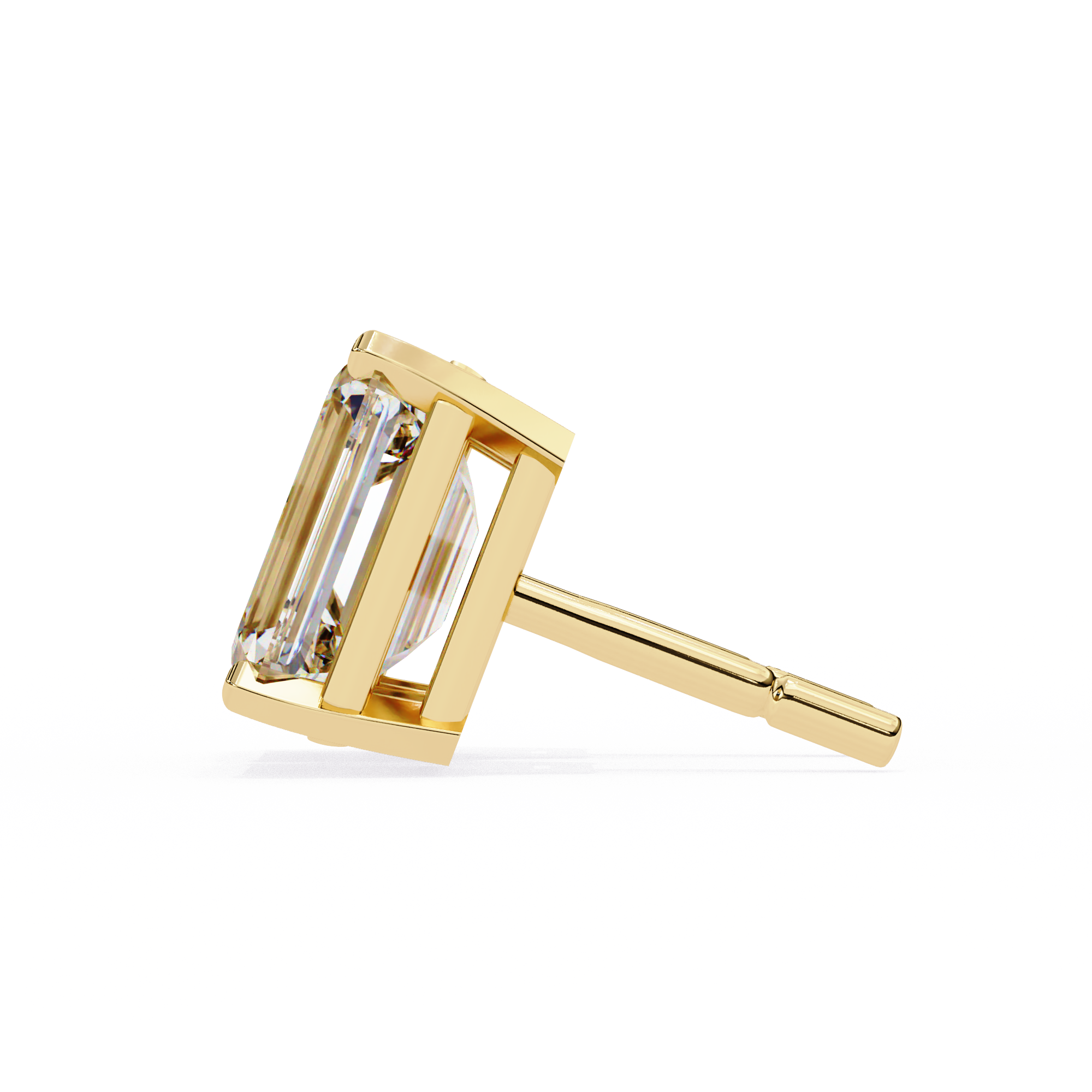 Emerald Cut Lab Diamond Solitaire Studs