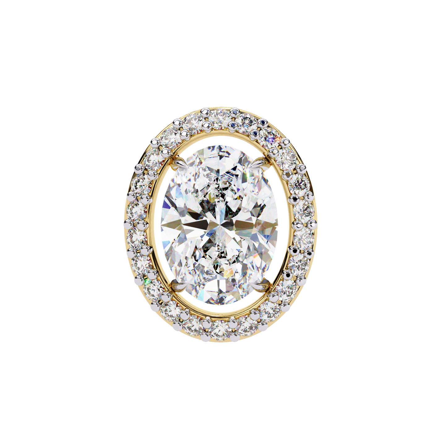 Lab Grown Diamond Solitaire Earring Oval Shape Stud