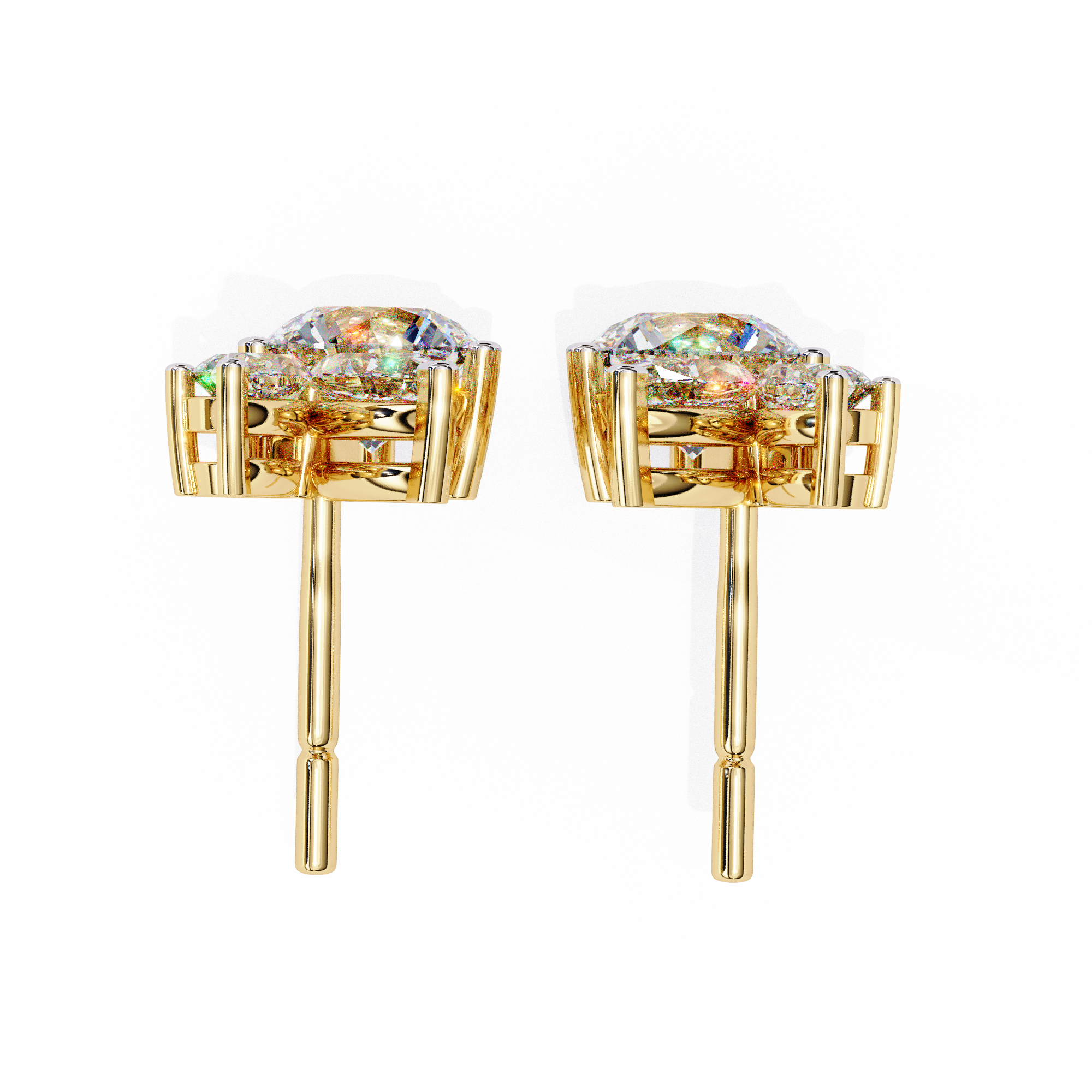 Round and Marquise Cluster Studs
