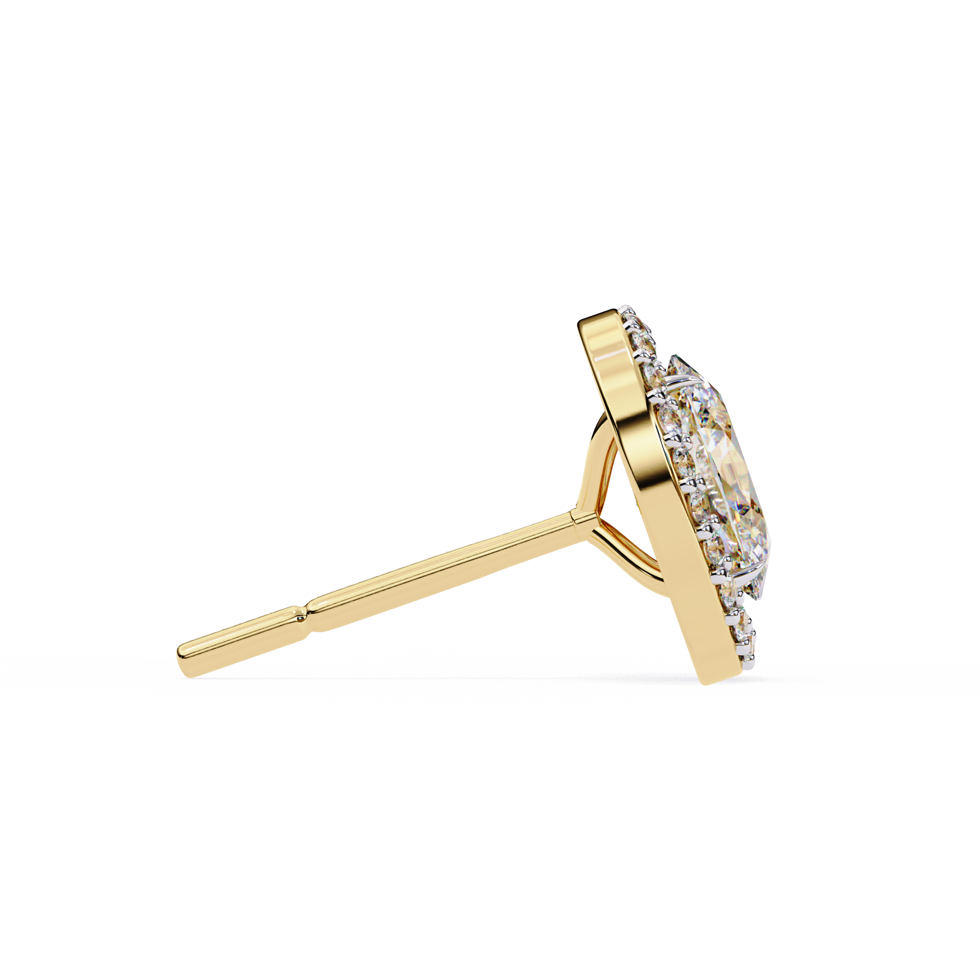 Lab Grown Diamond Solitaire Earring Oval Shape Stud