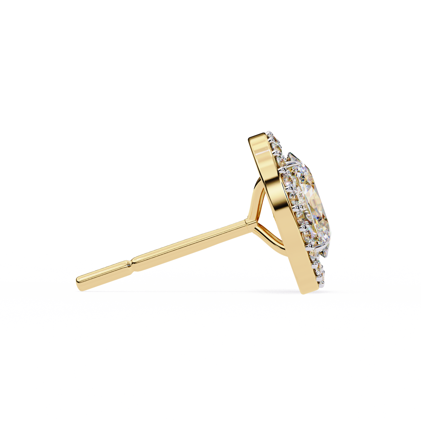 Lab Grown Diamond Solitaire Earring Oval Shape Stud