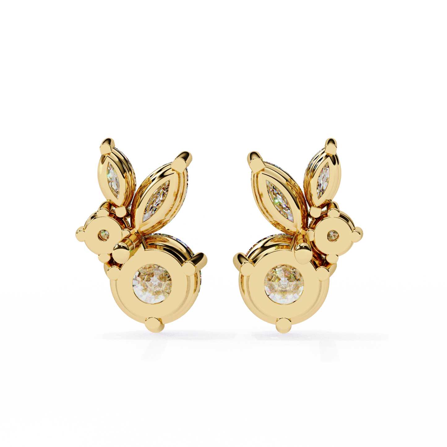 Round and Marquise Cluster Studs