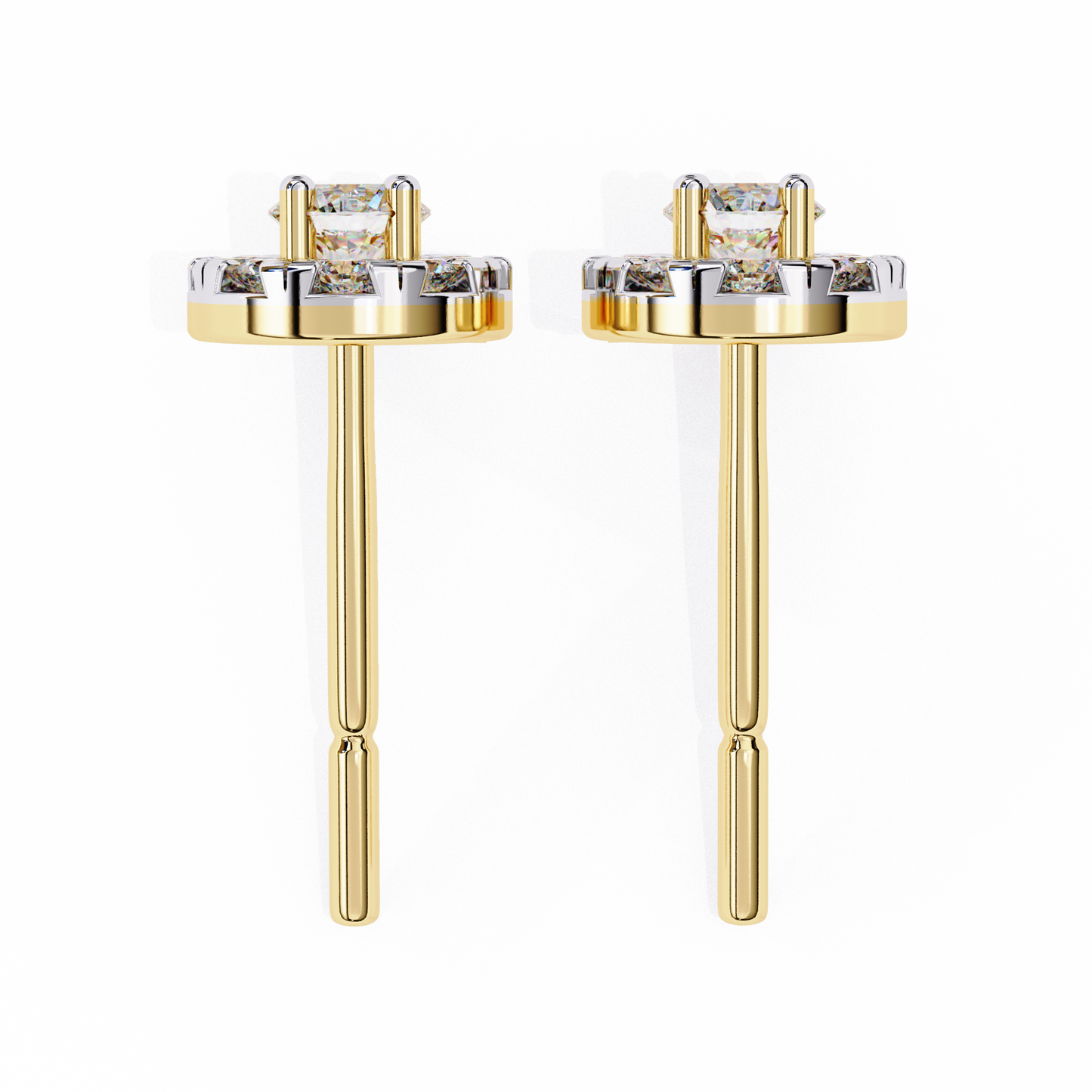 Halo Lab Grown Diamond Stud Earrings