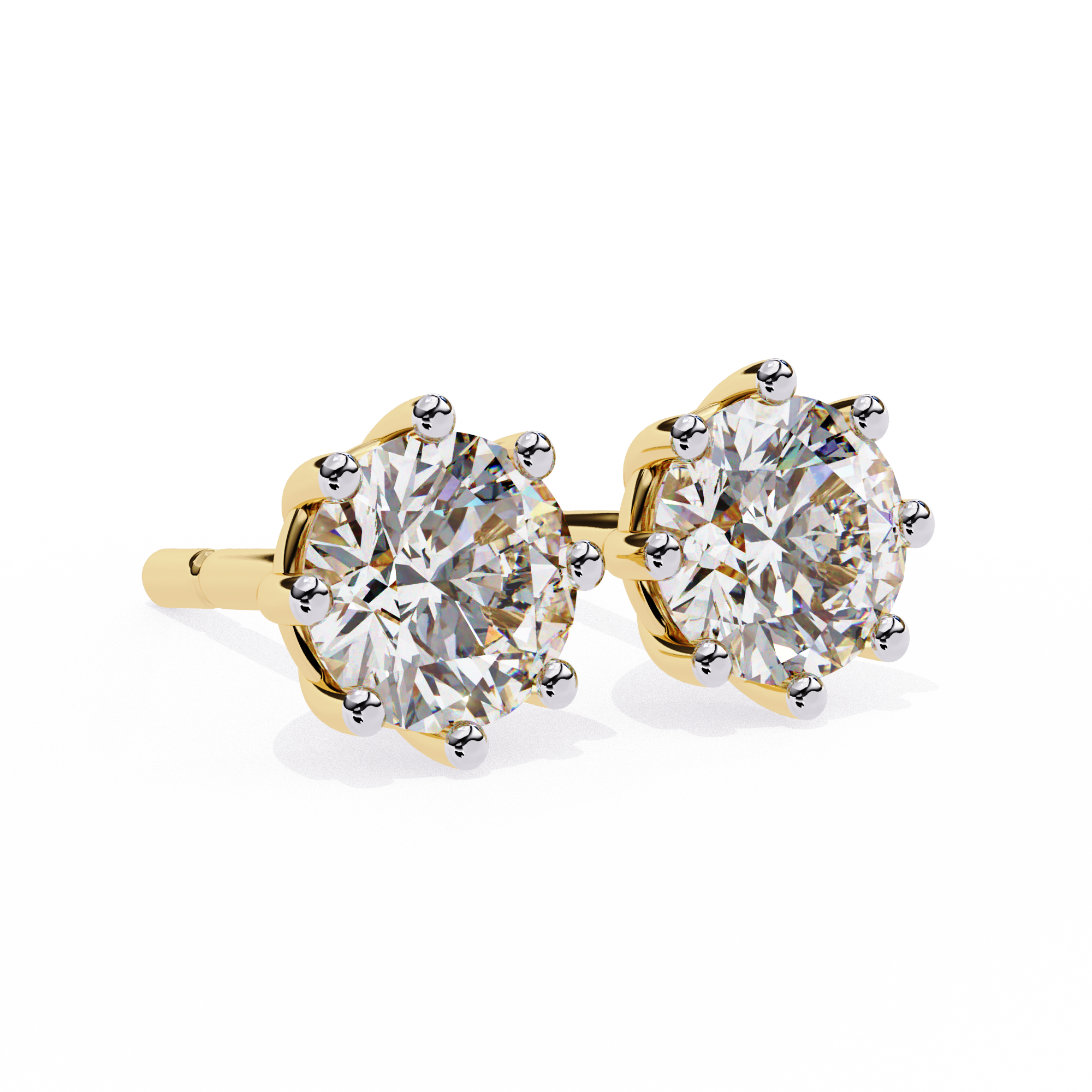 8 Prong Stud Earring