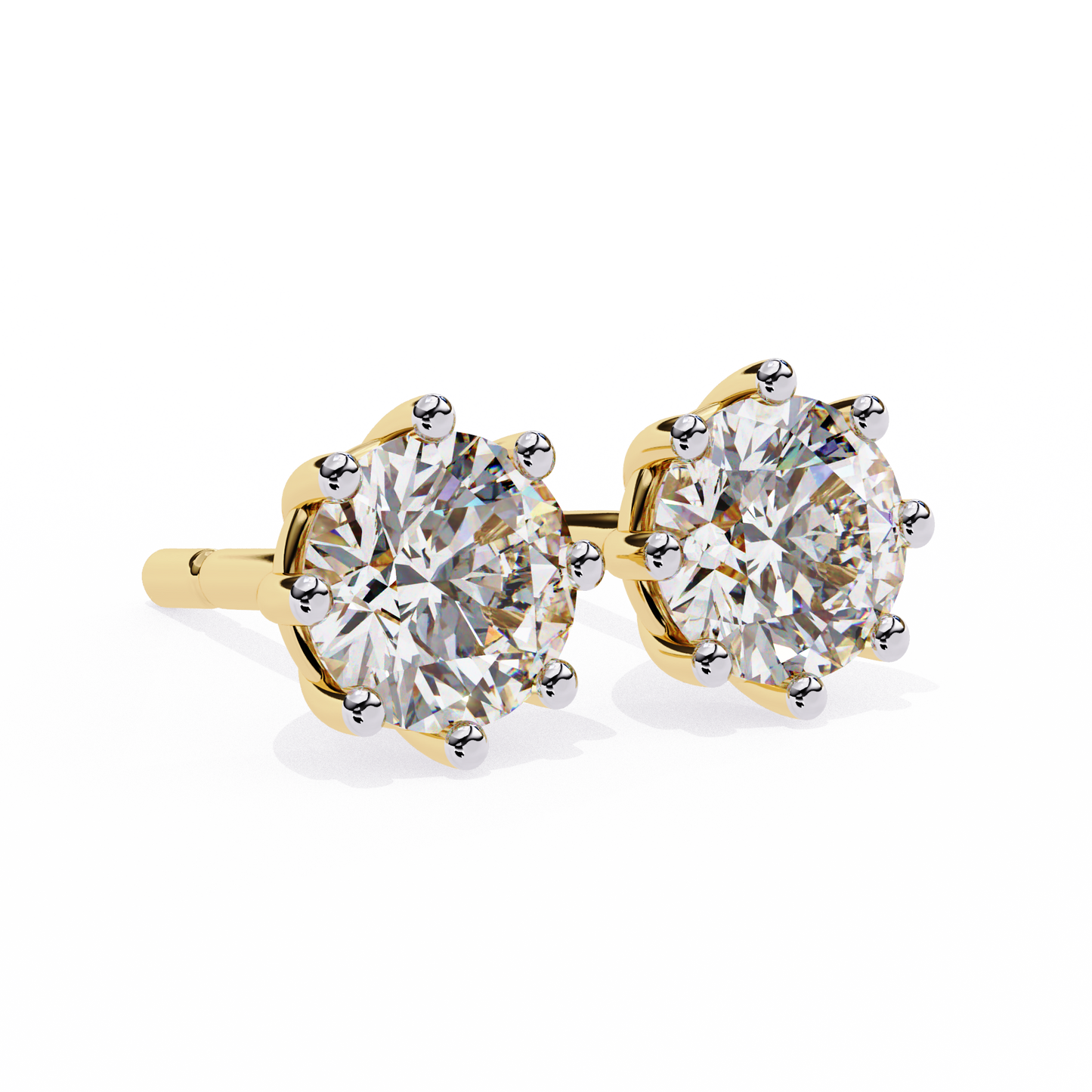 8 Prong Stud Earring