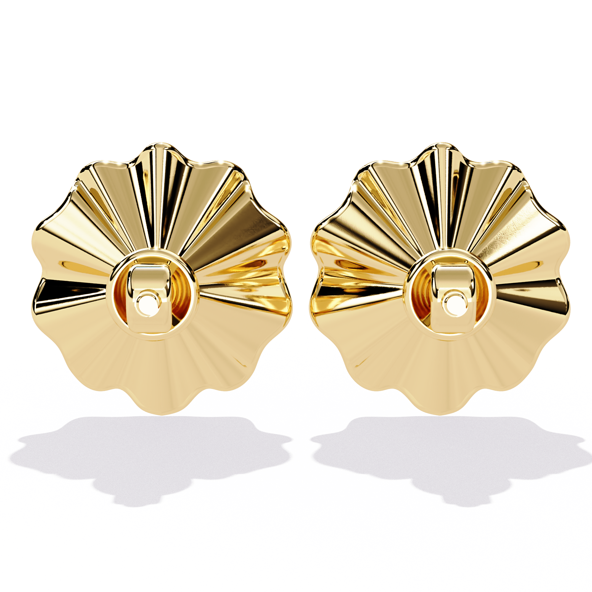 Tiny Gold Studs Earrings - Floral Elegance | Lab-grown Diamond