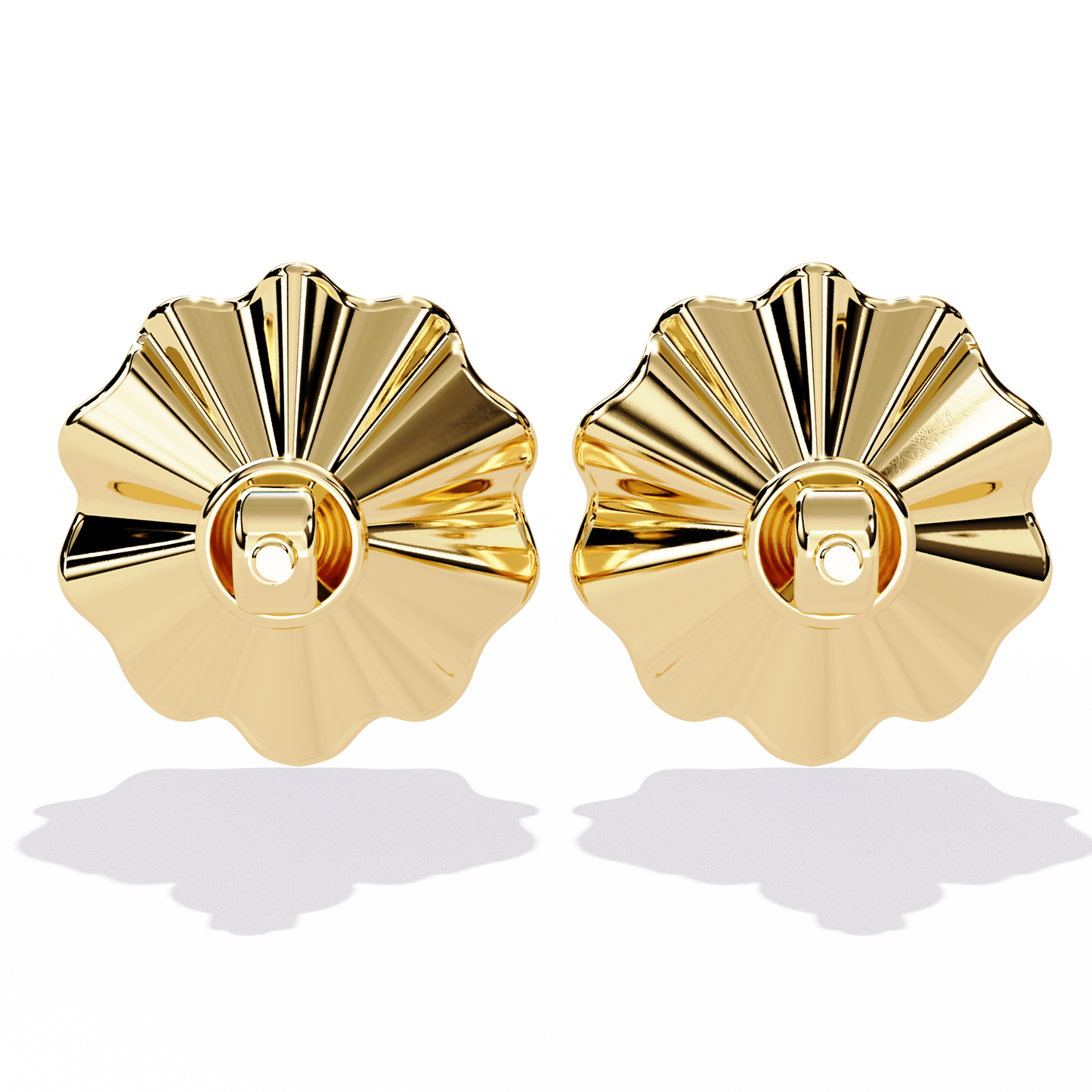 Tiny Gold Studs Earrings - Floral Elegance | Lab-grown Diamond