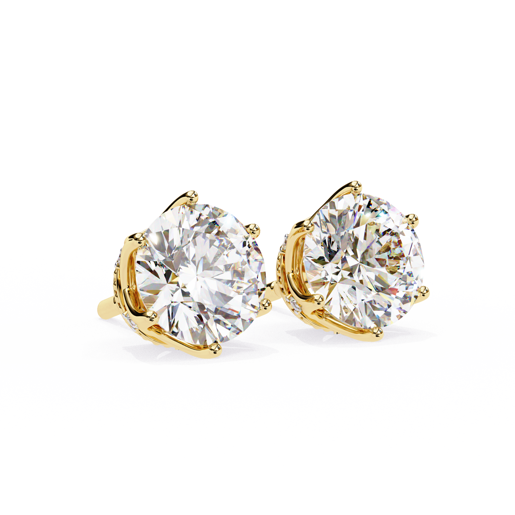 6 PRONG ROUND DIAMOND STUD EARRING