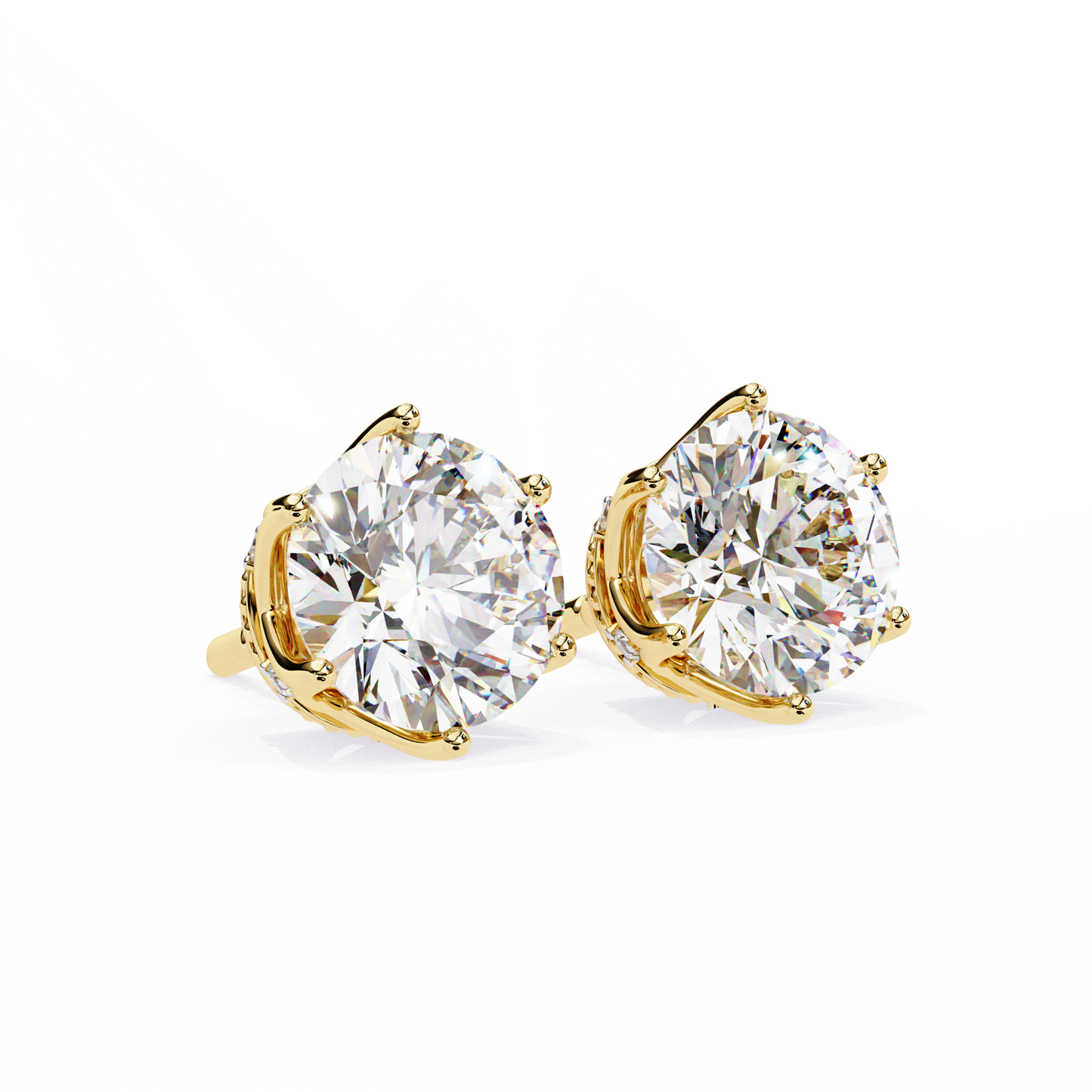 6 PRONG ROUND DIAMOND STUD EARRING