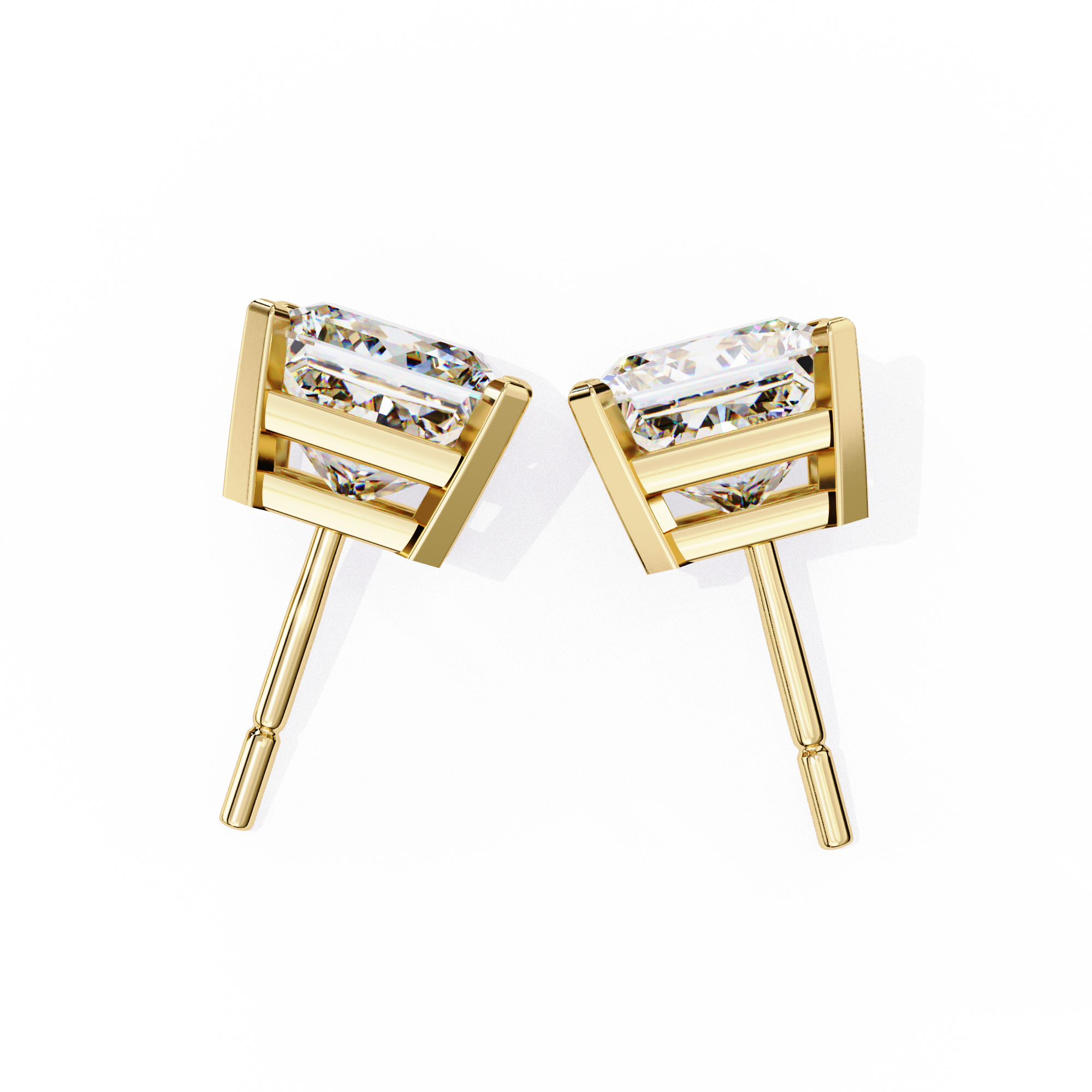 Princess Cut Lab Grown Diamond Stud Earrings