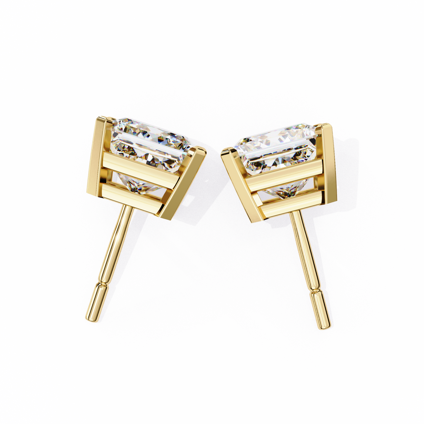 Princess Cut Lab Grown Diamond Stud Earrings