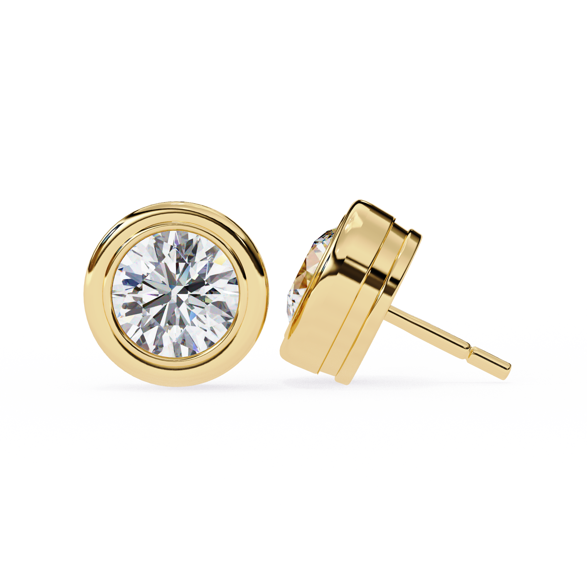 Round Diamond Stud Earrings Timeless Round Cut Gift for Women