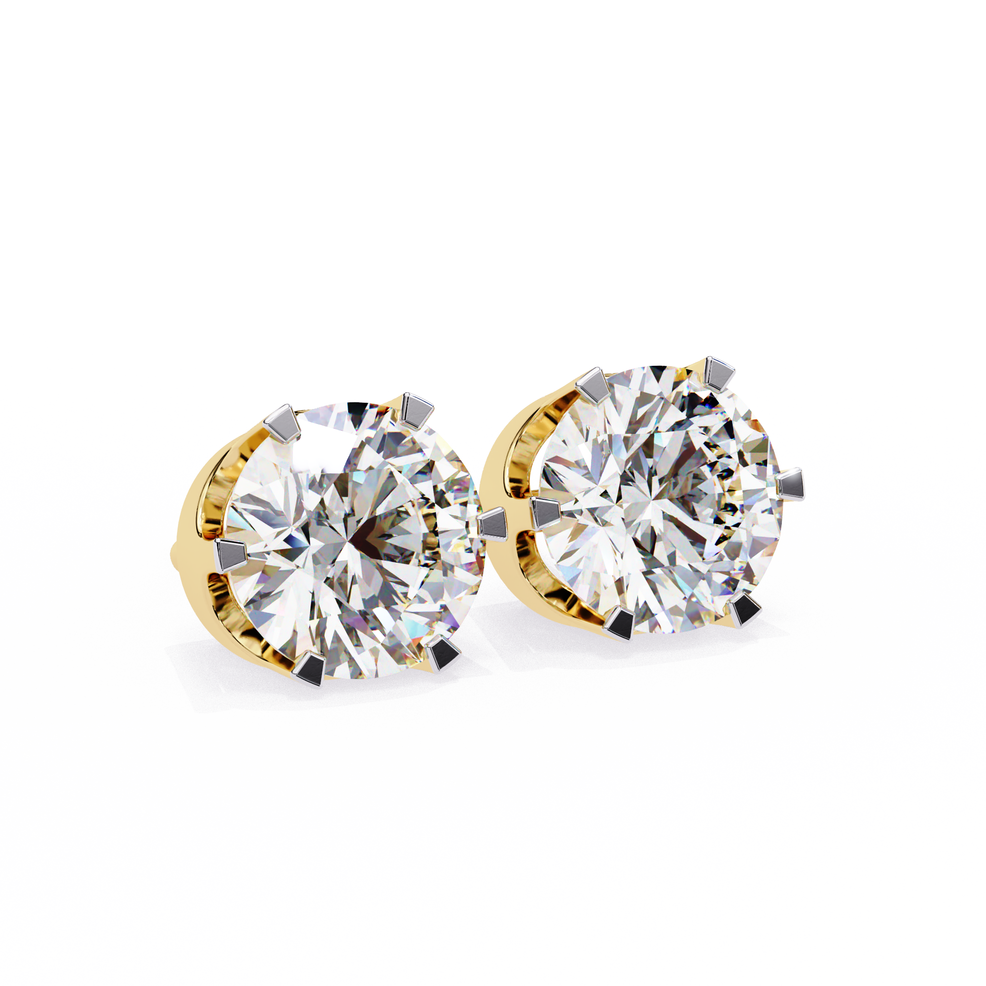 Solitaire Earring Studs Round Stone
